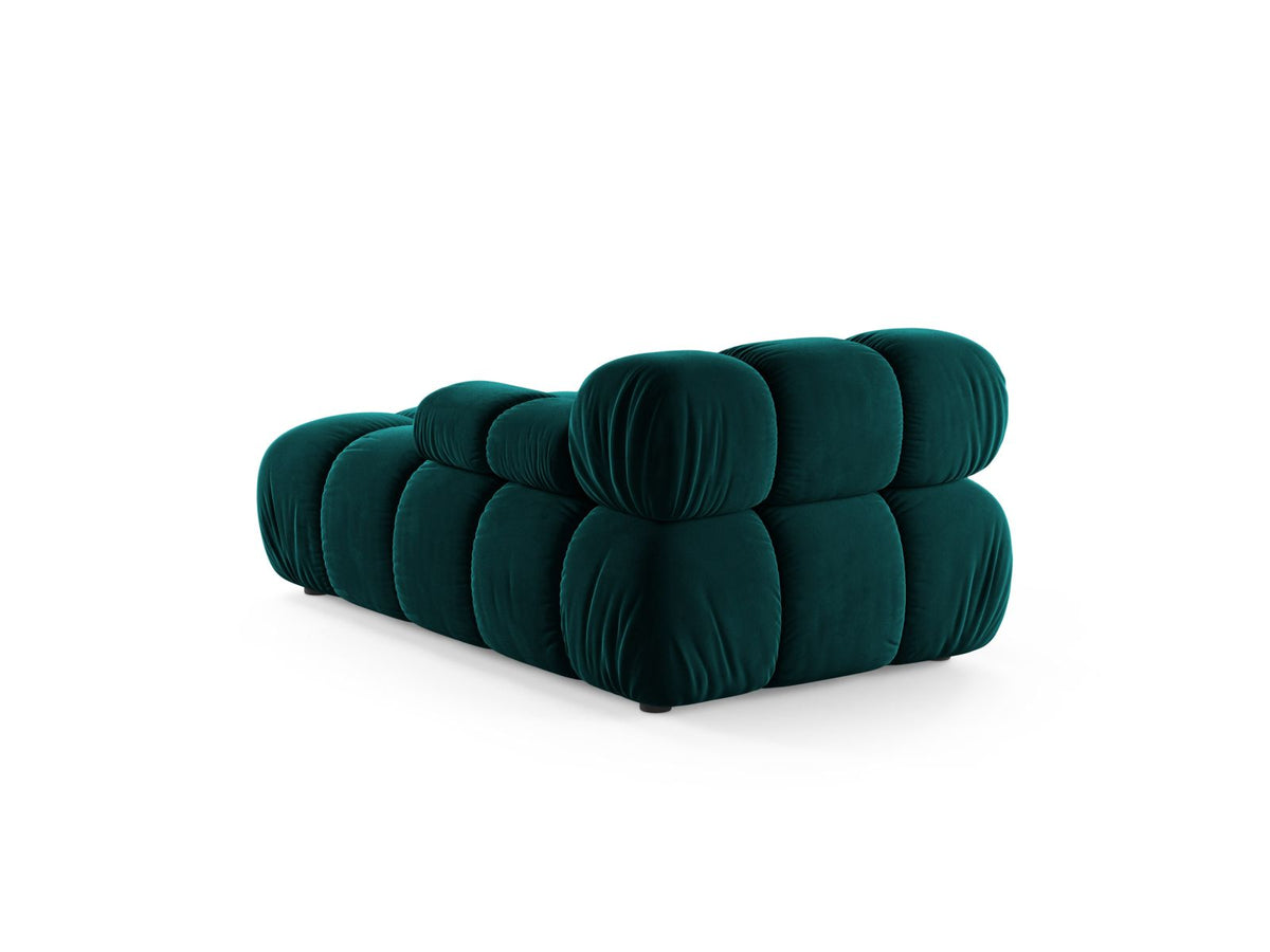 Bellis Sofamodul Chaiselongue rechts von Micadoni, Liberty-Stoff in Cappuccino, Sitzpolster mit schwarzen Kunststoffbeinen, modulares Element