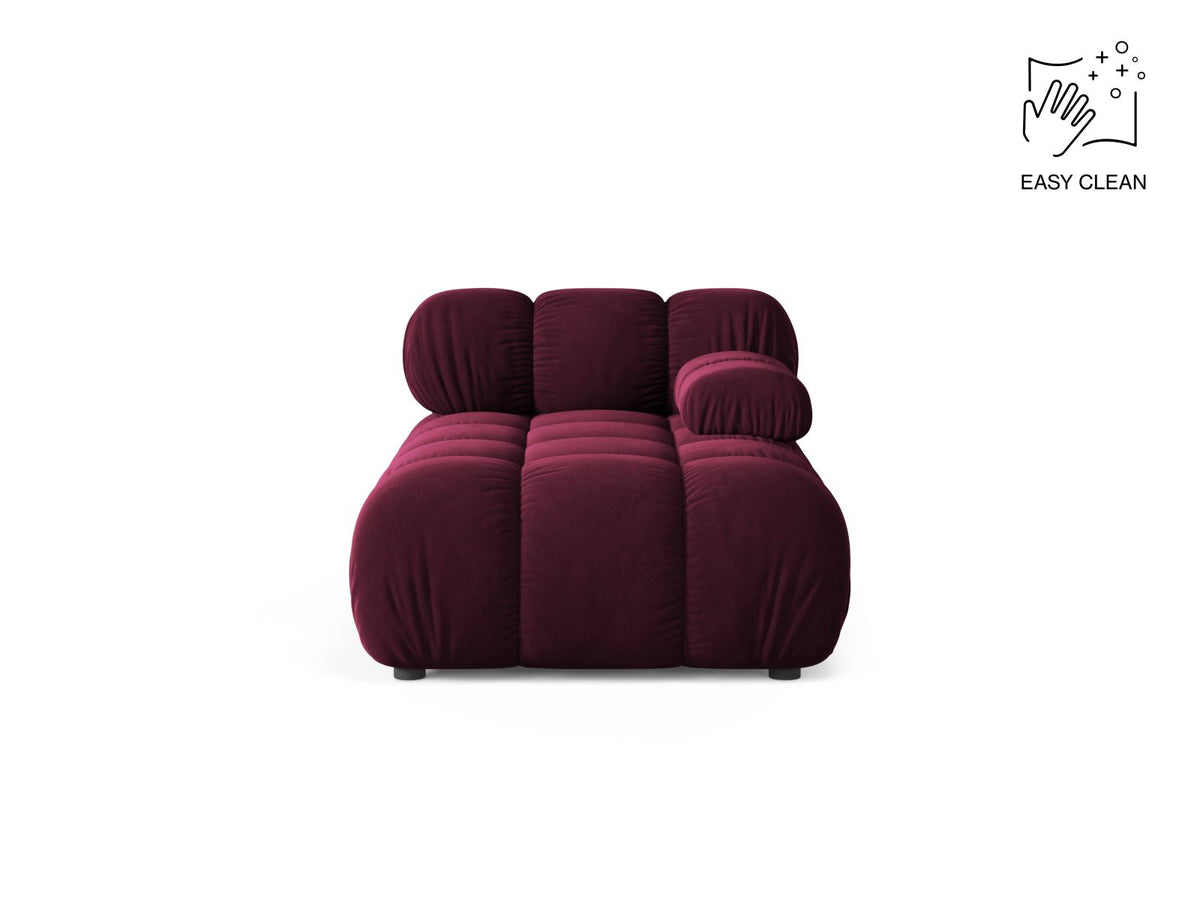 Bellis Sofamodul Chaiselongue rechts von Micadoni, Liberty-Stoff in Cappuccino, Sitzpolster mit schwarzen Kunststoffbeinen, modulares Element