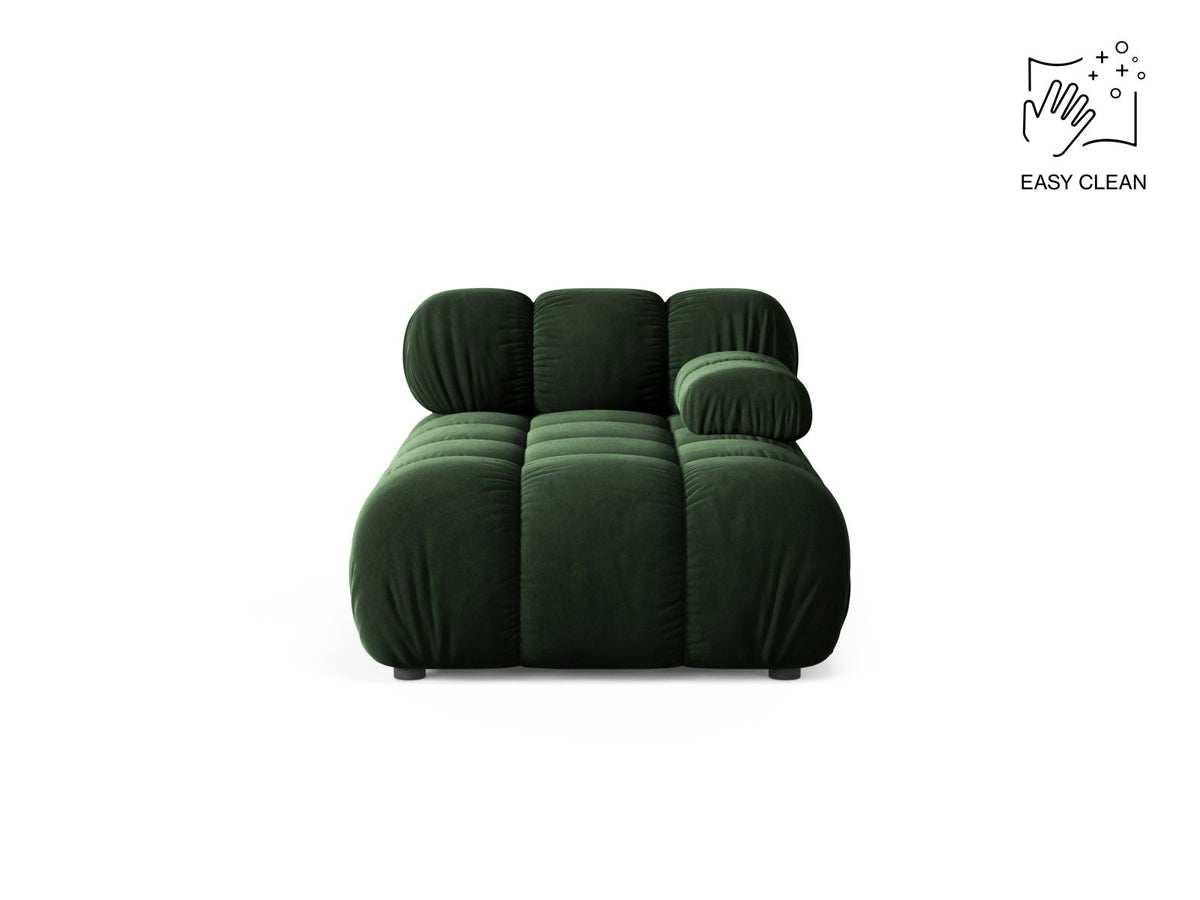 Bellis Sofamodul Chaiselongue rechts von Micadoni, Liberty-Stoff in Cappuccino, Sitzpolster mit schwarzen Kunststoffbeinen, modulares Element