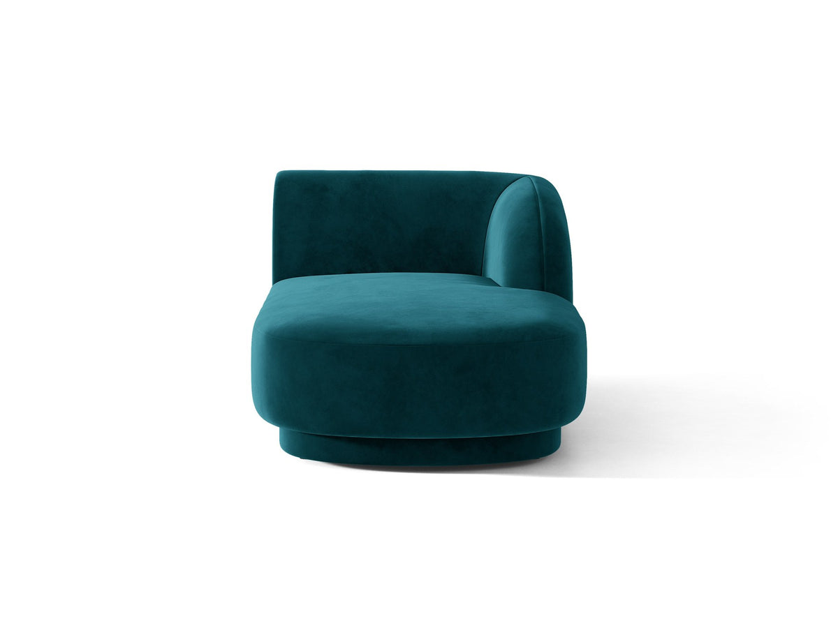 Miley Chaiselongue von Micadoni in Dunkelbeige, Stoffbezug Bluvel, rechtsseitige Ausrichtung, schwarze Kunststoffbeine, modulares Sofa-Element.