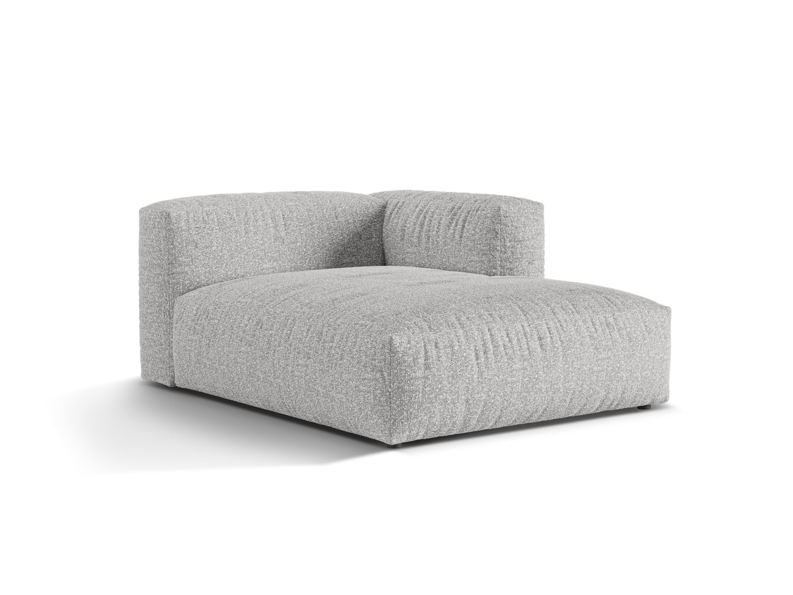Elegante 1-Sitzer Chaise Longue Rechts Martina in stilvollem Silver-Monet, ideal für moderne Wohnräume und vielseitige Sofa-Kombinationen.