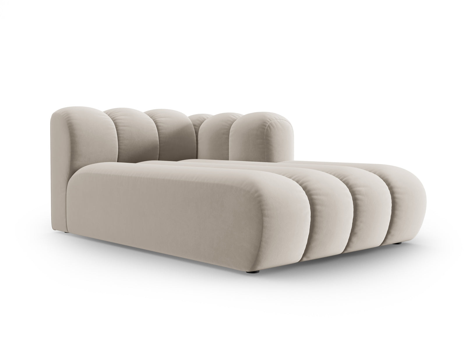 Lupine Velour Sofa Chaise Lounge rechts 2 Sitzer in Beige-Salvador präsentiert im Onlineshop von KAQTU Design AG. L-Sofa rechts ist von Micadoni