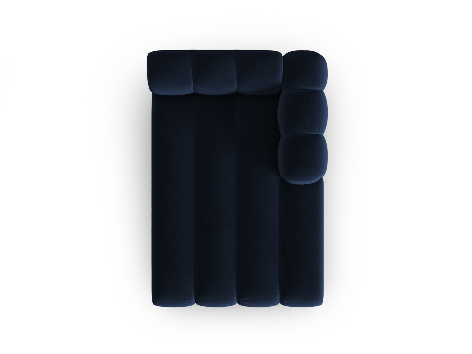 Elegantes Velour Sofa Chaise Lounge rechts in Royal Blue von Micadoni, perfekt für stilvolle und komfortable Wohnbereiche.