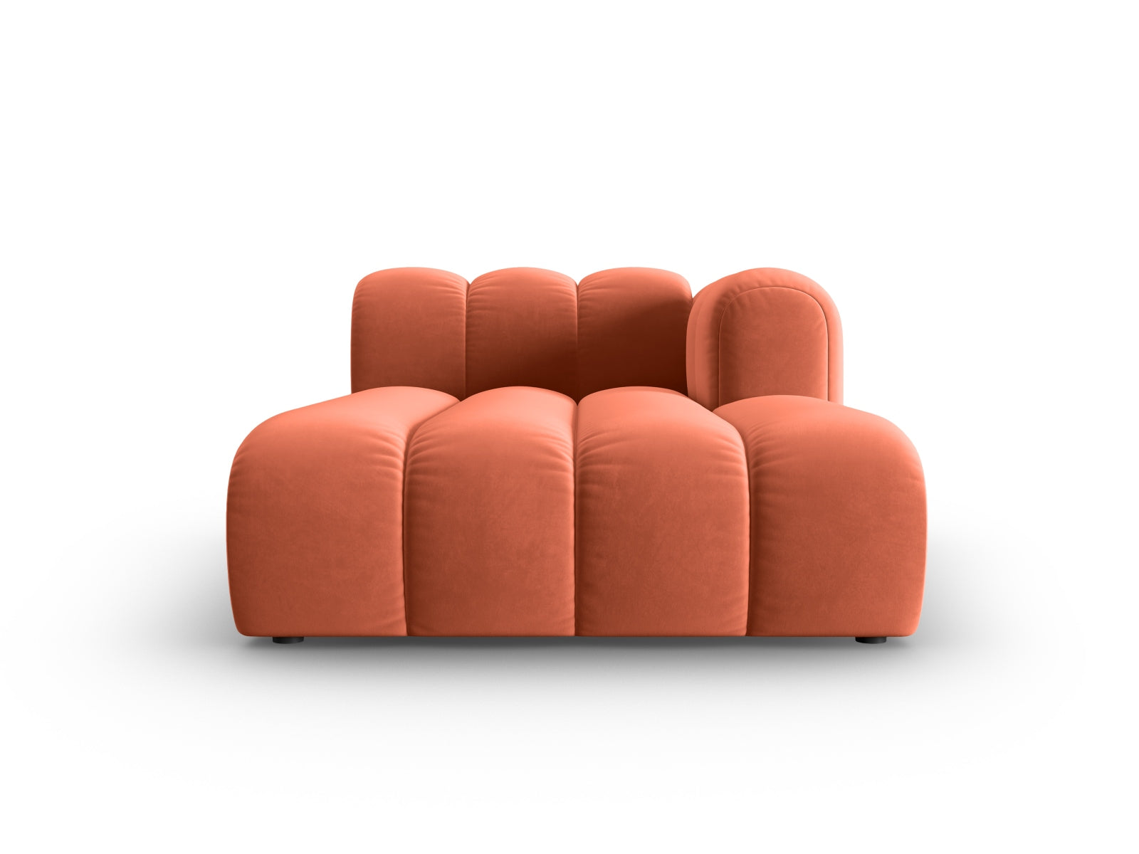 Elegantes Lupine Velour Sofa Chaise Lounge rechts, 2-Sitzer in stilvollem Coral-Salvador, ideal für moderne Wohnräume.
