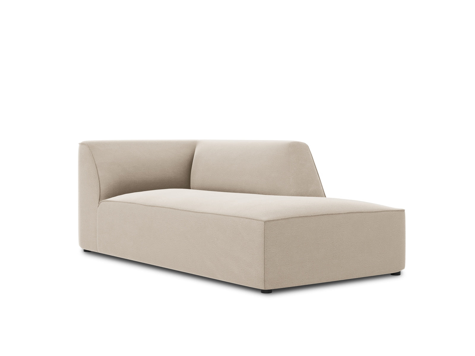 Elegantes Ruby Velour Sofa Chaise Lounge in Beige, ideal für stilvolle Wohnzimmer. Komfortable 1-Sitz-Lösung von Micadoni.