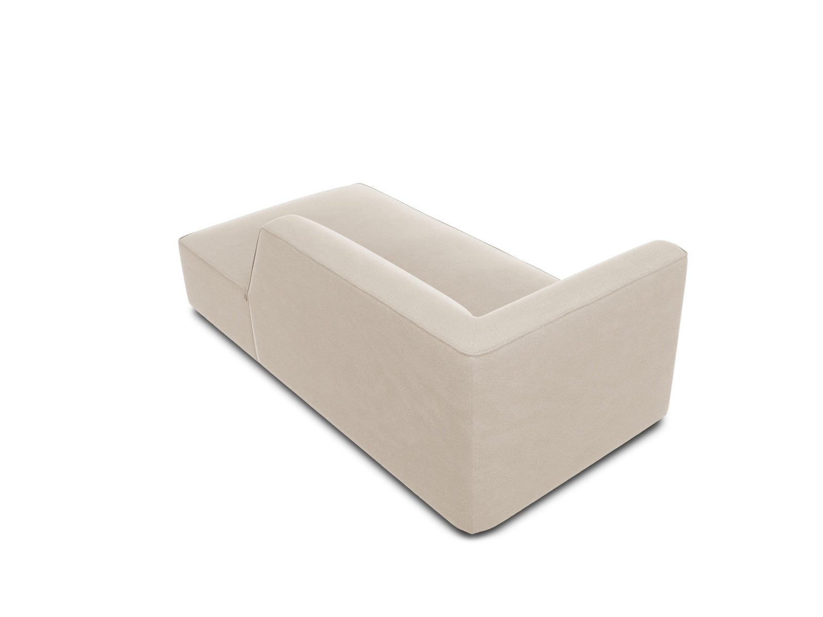 Luxuriöses Ruby Velour Sofa Chaise Lounge in Beige, perfekt für moderne Wohnräume. Bequeme 1-Sitz-Option von Micadoni.