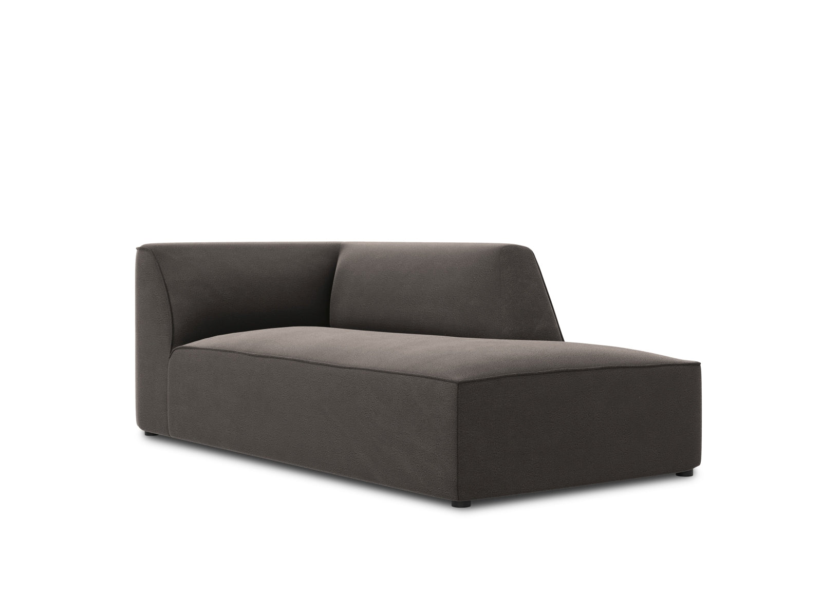 Elegantes Ruby Velour Sofa Chaise Lounge in luxuriösem Dunkelgrau, ideal für stilvolle Räume, bietet komfortable Entspannung für eine Person.