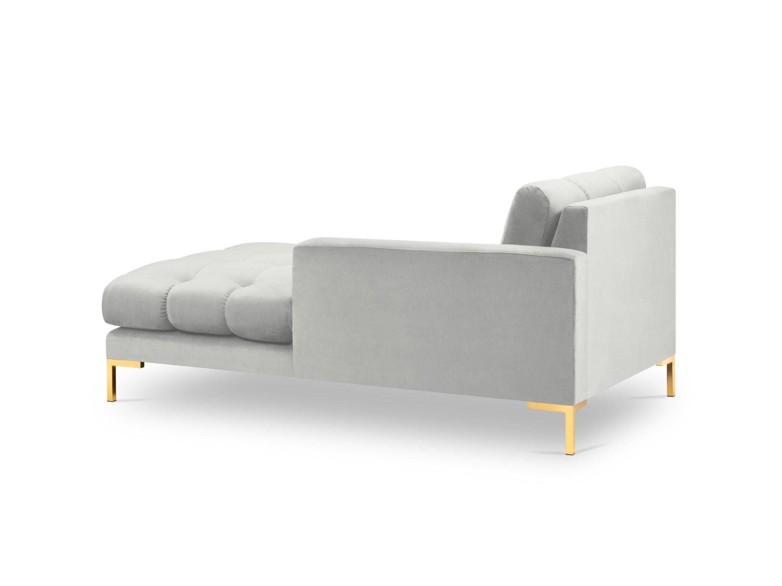 Mamaia Velour Sofa Chaise Lounge rechts 1 Sitz in Silver/Gold präsentiert im Onlineshop von KAQTU Design AG. L-Sofa rechts ist von Micadoni