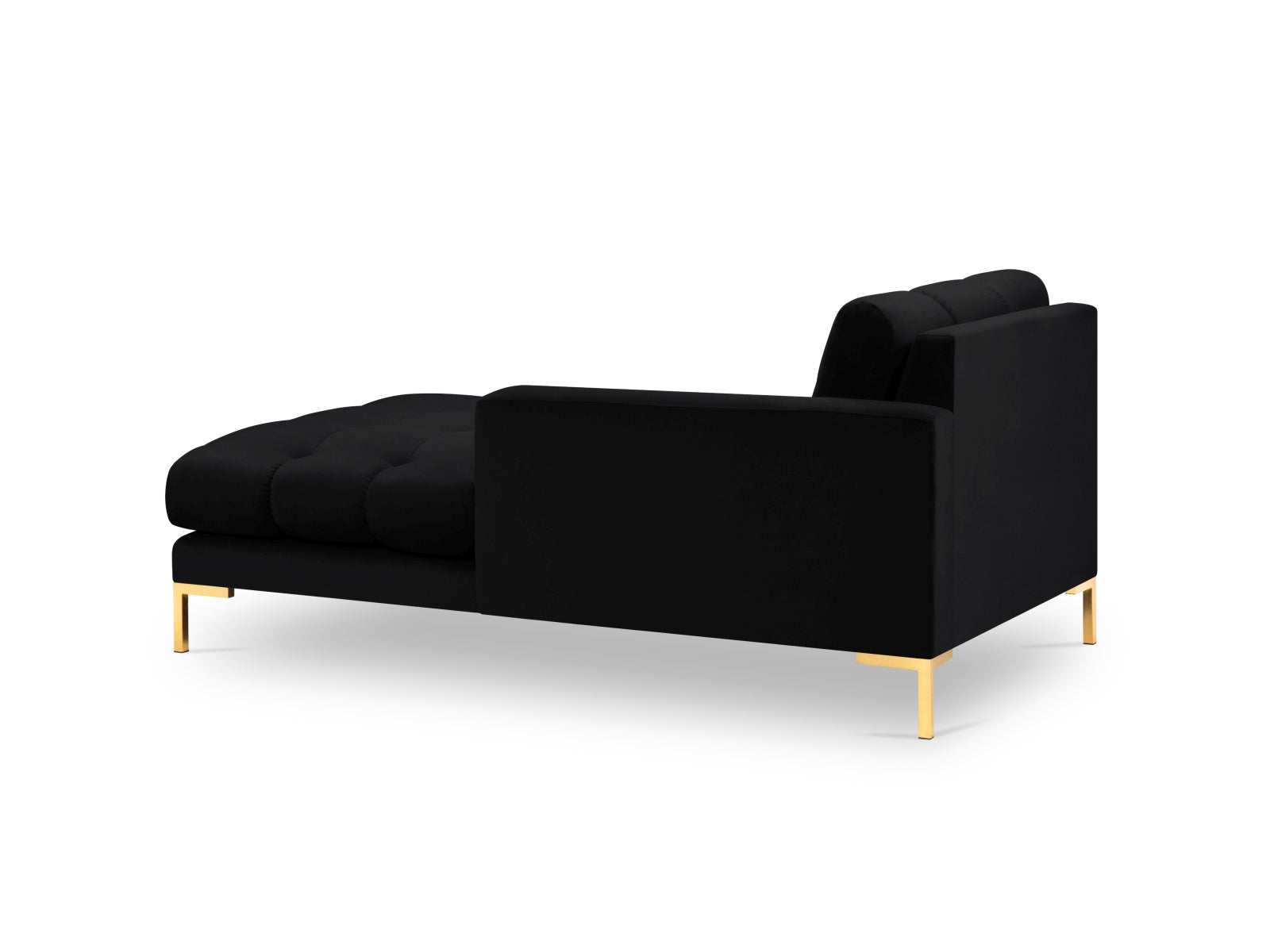 Mamaia Velour Sofa Chaise Lounge rechts 1 Sitz in Black/Gold präsentiert im Onlineshop von KAQTU Design AG. L-Sofa rechts ist von Micadoni