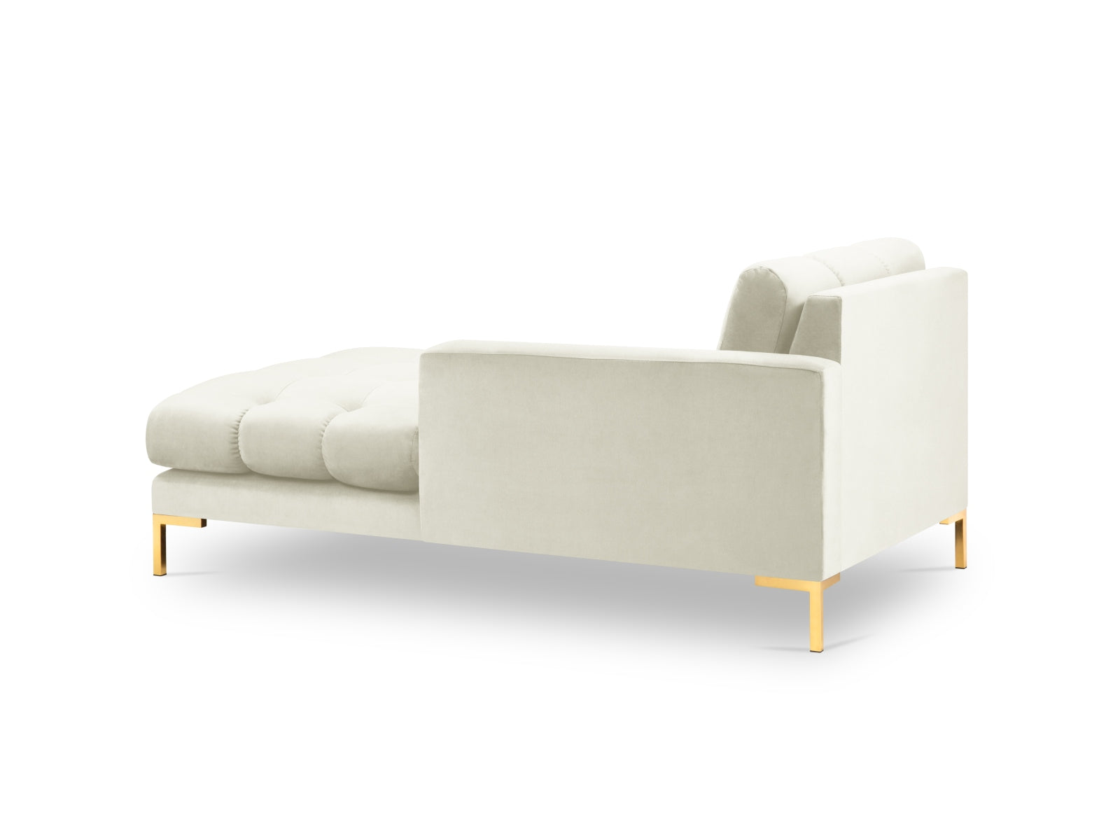 Mamaia Velour Sofa Chaise Lounge rechts 1 Sitz in Light Beige/Gold präsentiert im Onlineshop von KAQTU Design AG. L-Sofa rechts ist von Micadoni
