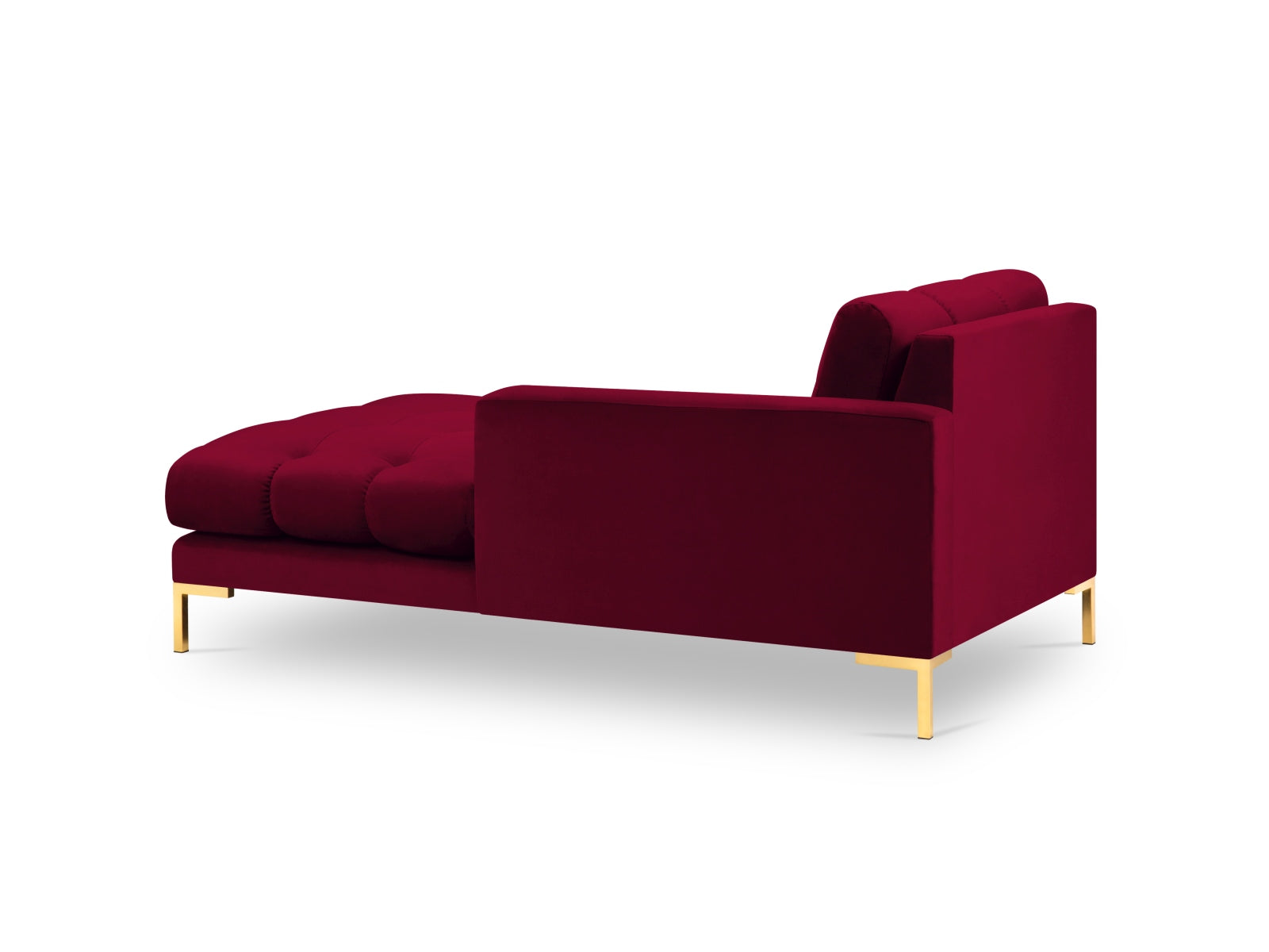 Mamaia Velour Sofa Chaise Lounge rechts 1 Sitz in Red/Gold präsentiert im Onlineshop von KAQTU Design AG. L-Sofa rechts ist von Micadoni