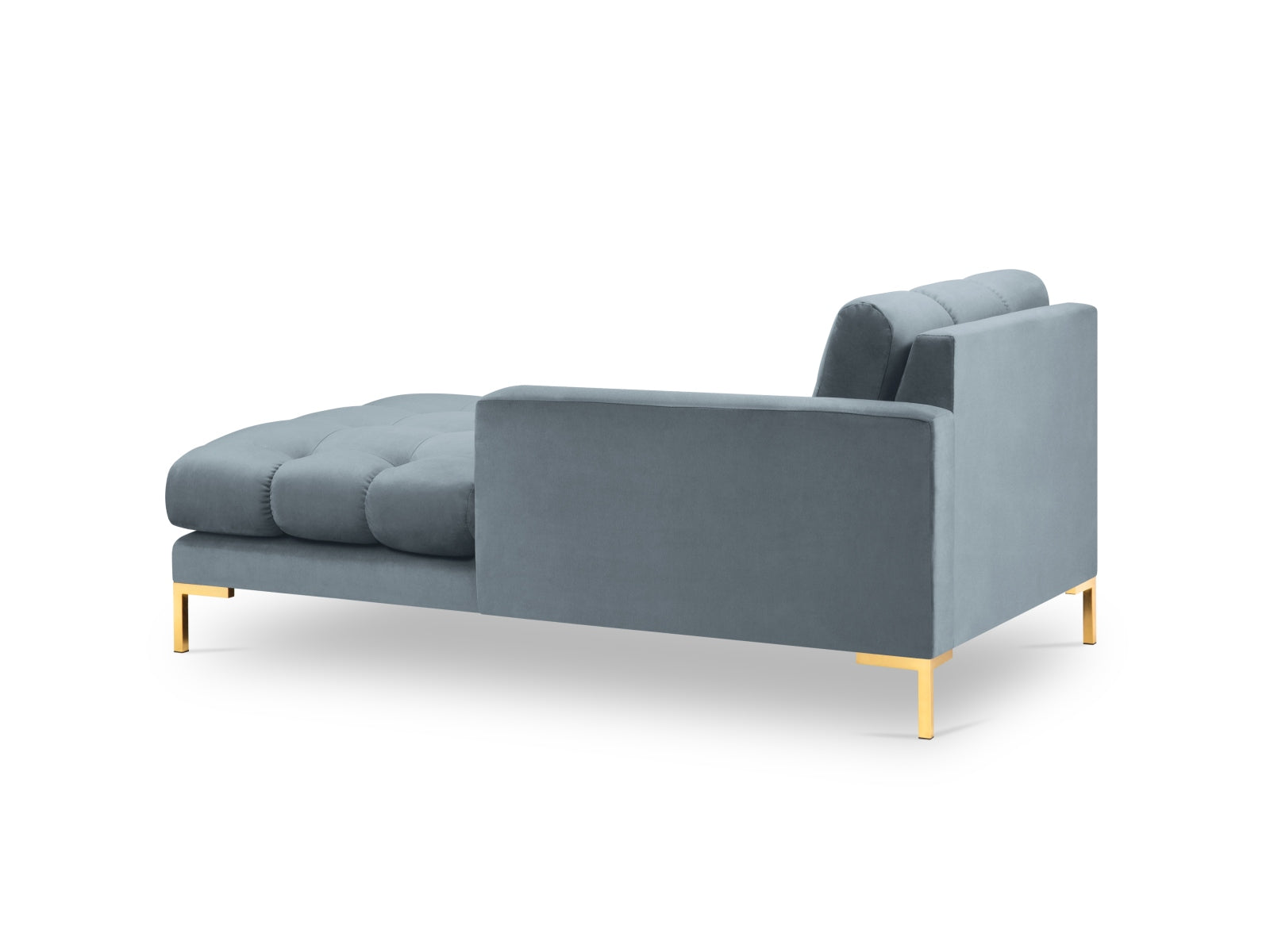 Mamaia Velour Sofa Chaise Lounge rechts 1 Sitz in Light Blue/Gold präsentiert im Onlineshop von KAQTU Design AG. L-Sofa rechts ist von Micadoni