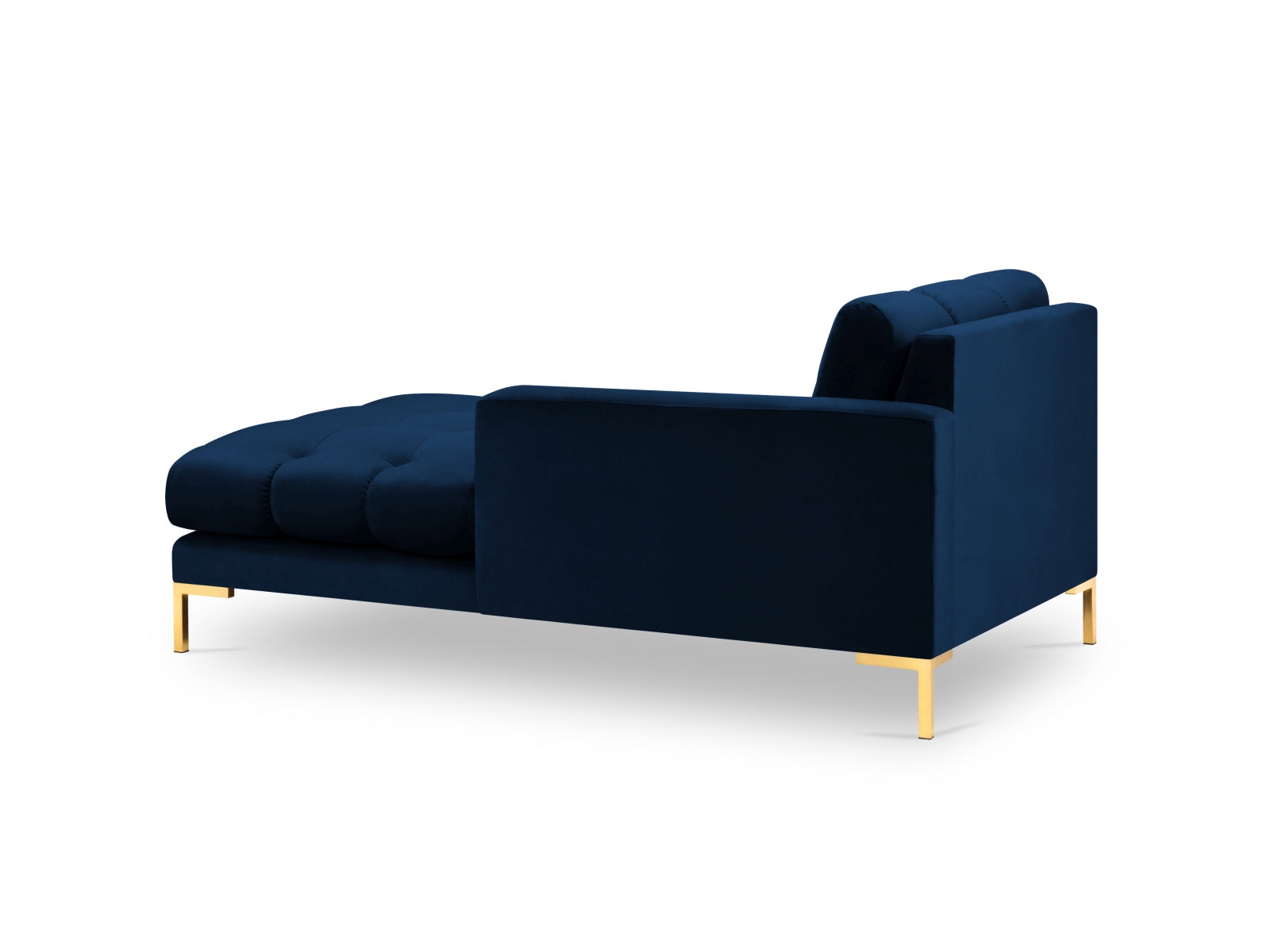 Mamaia Velour Sofa Chaise Lounge rechts 1 Sitz in Royal Blue/Gold präsentiert im Onlineshop von KAQTU Design AG. L-Sofa rechts ist von Micadoni