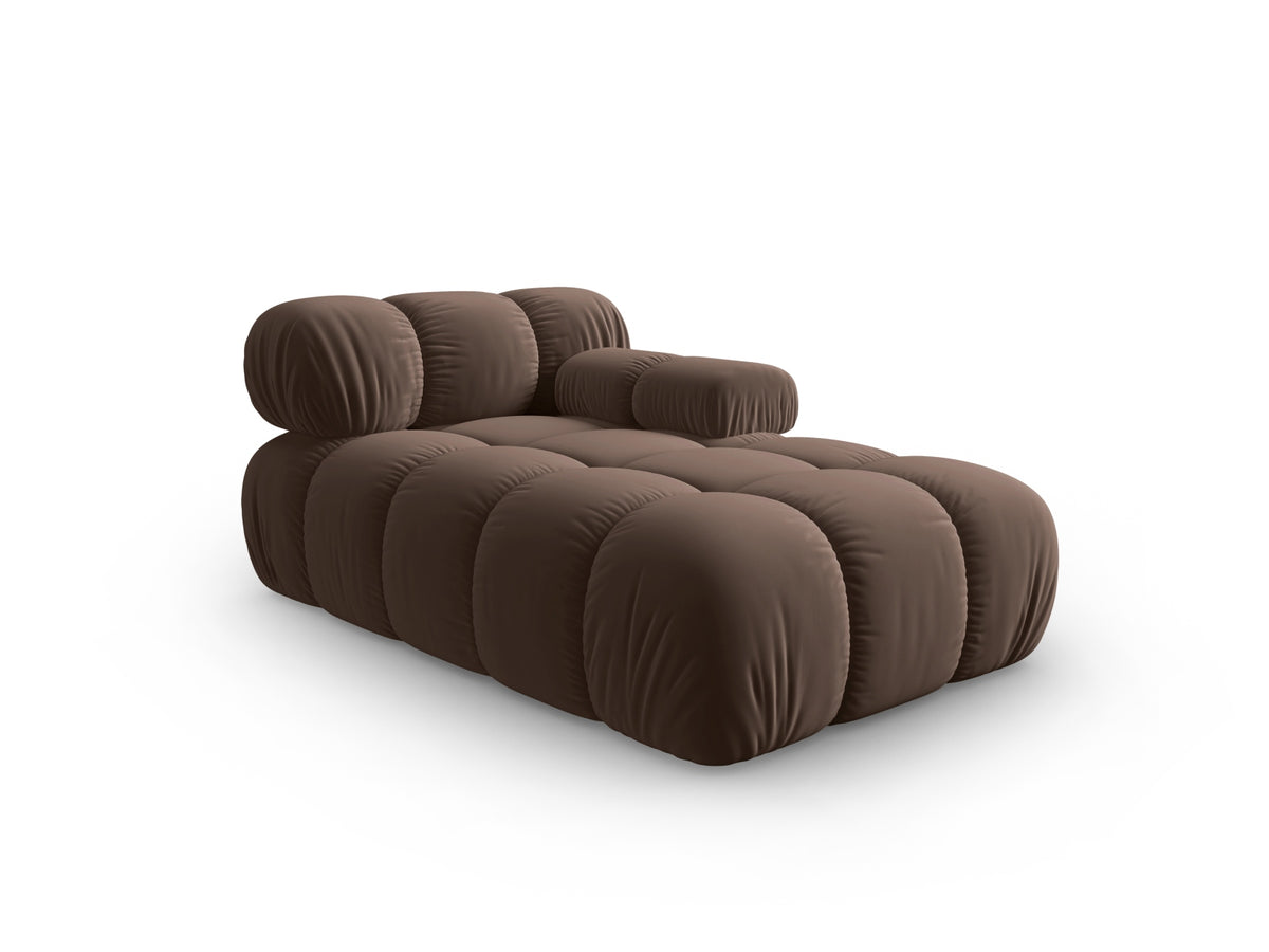 Bellis Velour Sofa Chaise Lounge rechts 1 Sitz 94cm in Dark Brown-Bluvel präsentiert im Onlineshop von KAQTU Design AG. Modulares Sofa ist von Micadoni