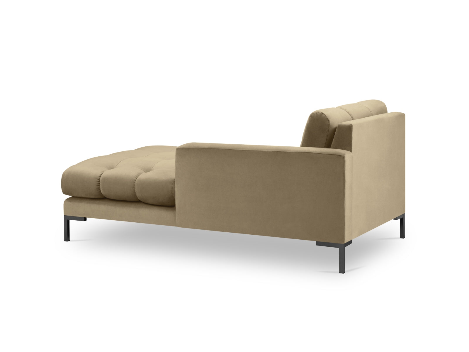 Mamaia Velour Sofa Chaise Lounge rechts 1 Sitz in Beige/Schwarz präsentiert im Onlineshop von KAQTU Design AG. L-Sofa rechts ist von Micadoni