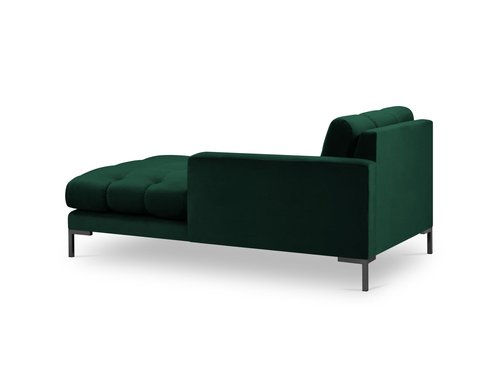 Mamaia Velour Sofa Chaise Lounge rechts 1 Sitz in Bottle Green/Schwarz präsentiert im Onlineshop von KAQTU Design AG. L-Sofa rechts ist von Micadoni
