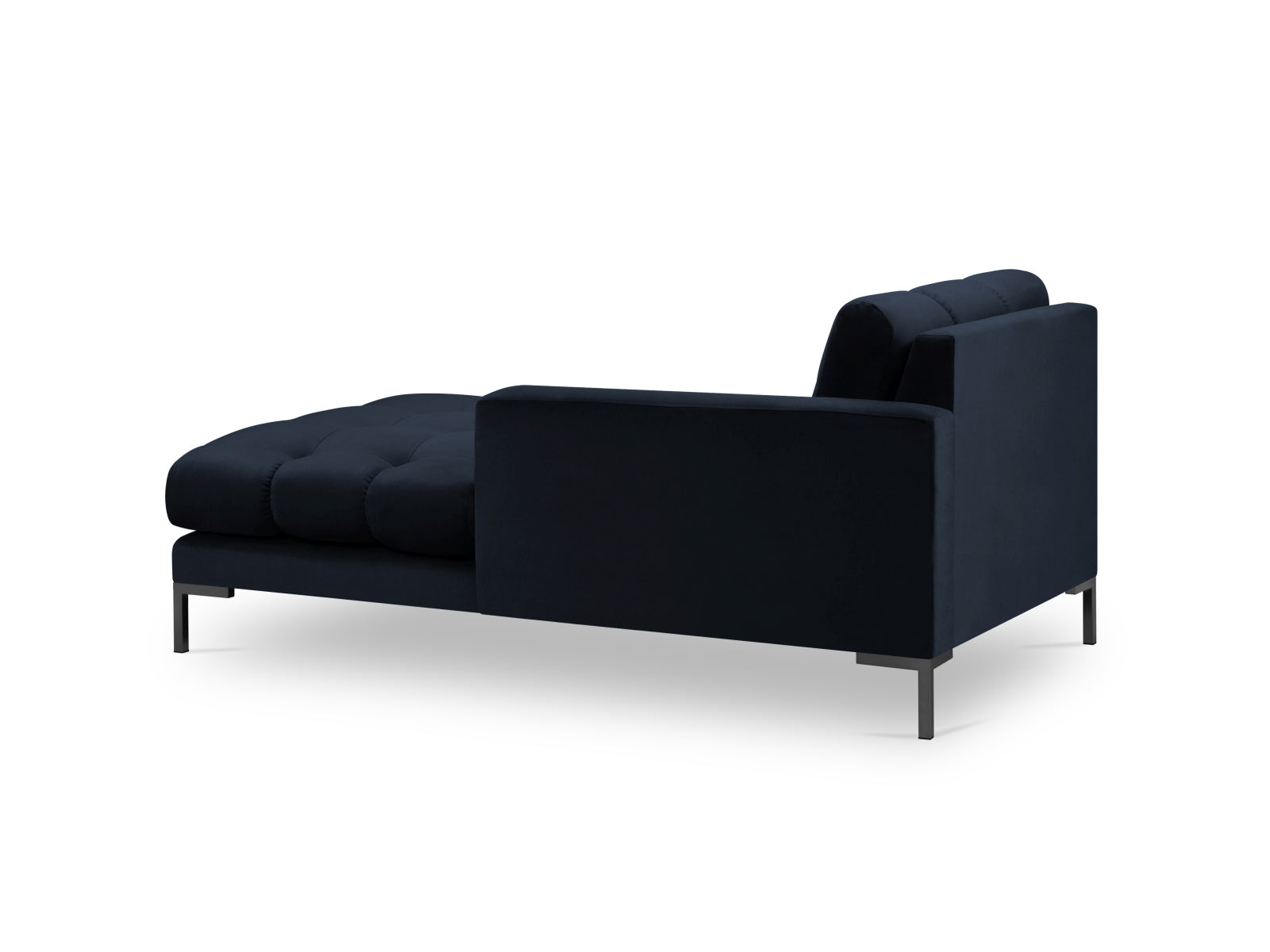 Mamaia Velour Sofa Chaise Lounge rechts 1 Sitz in Dark Blue/Schwarz präsentiert im Onlineshop von KAQTU Design AG. L-Sofa rechts ist von Micadoni