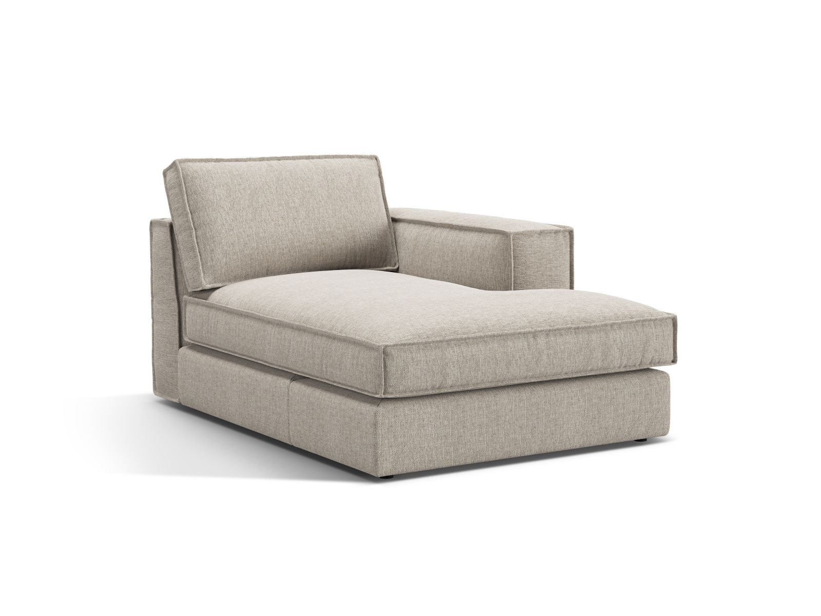 1-Sitzer Chaise Longue rechts Pola in Sand-Babel präsentiert im Onlineshop von KAQTU Design AG. Modulares Sofa ist von Micadoni