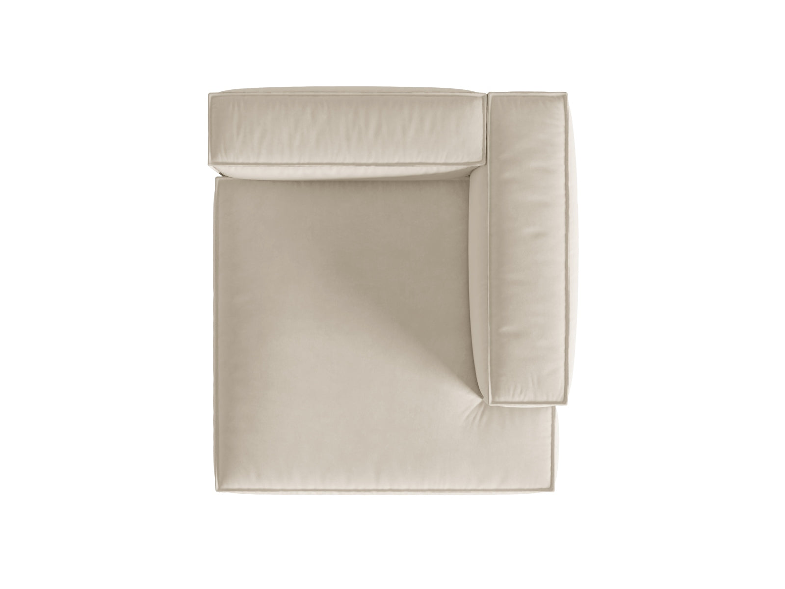 Elegante rechte Nuria Velour Chaise Longue von Micadoni, ideal für stilvolle Akzente in jedem Wohnraum.