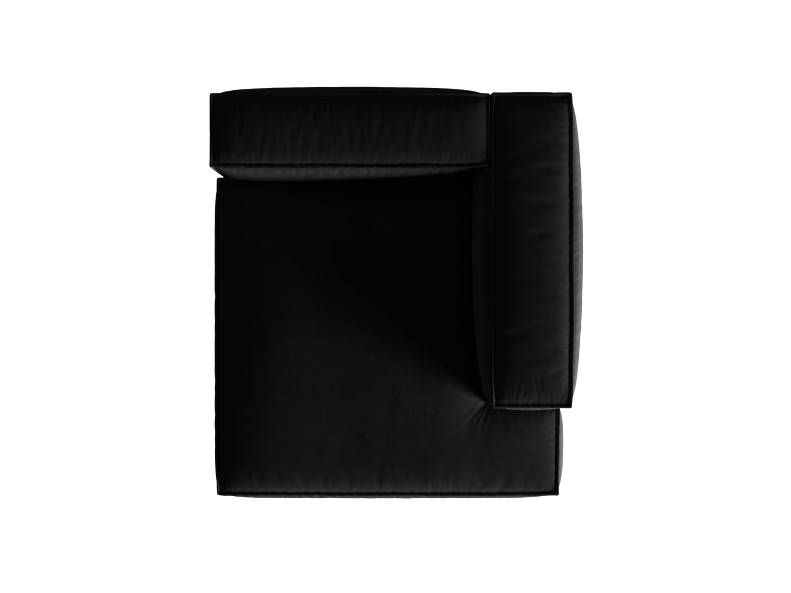 Nuria Velour Chaise Longue rechts 1 Sitzer in Black-Paris präsentiert im Onlineshop von KAQTU Design AG. Modulares Sofa ist von Micadoni