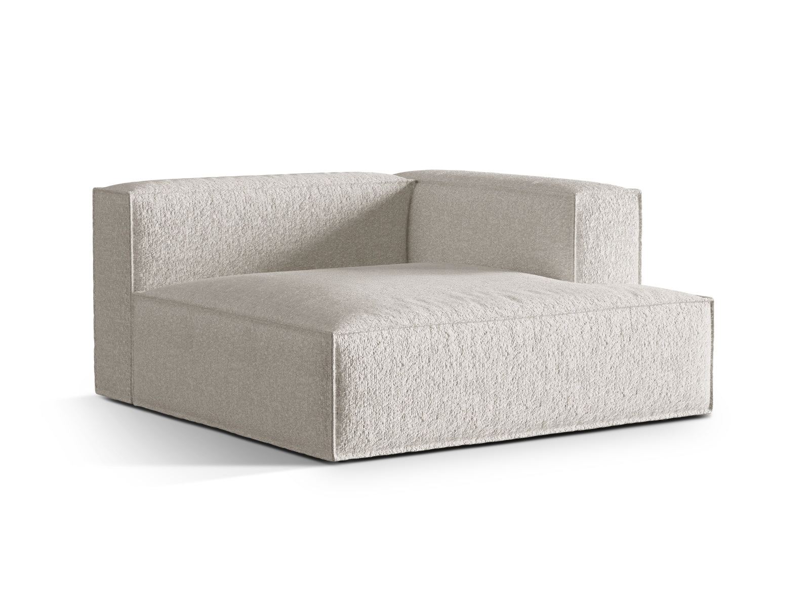 Nuria Boucle Chaise Longue rechts 1 Sitzer in Grey Beige Melange präsentiert im Onlineshop von KAQTU Design AG. Modulares Sofa ist von Micadoni