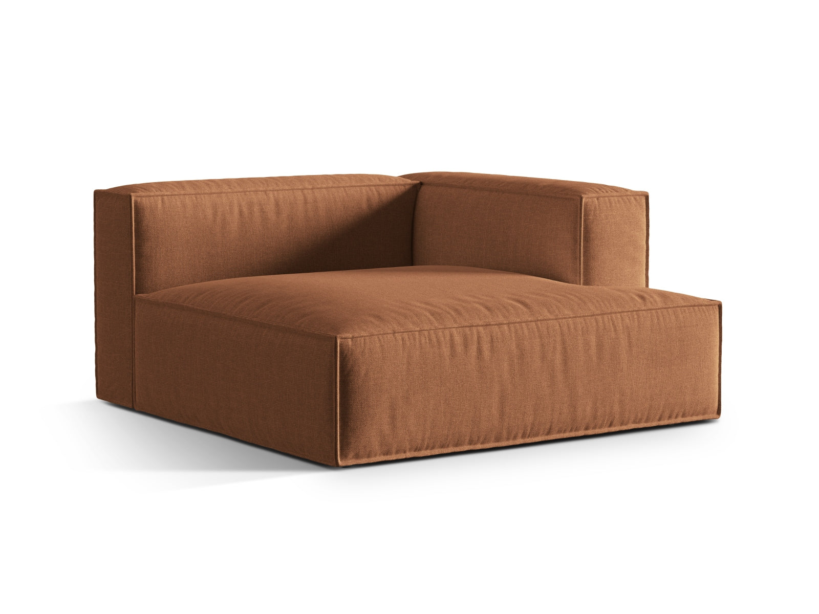 Nuria Velour Chaise Longue rechts 1 Sitzer in Honey-Paris präsentiert im Onlineshop von KAQTU Design AG. Modulares Sofa ist von Micadoni