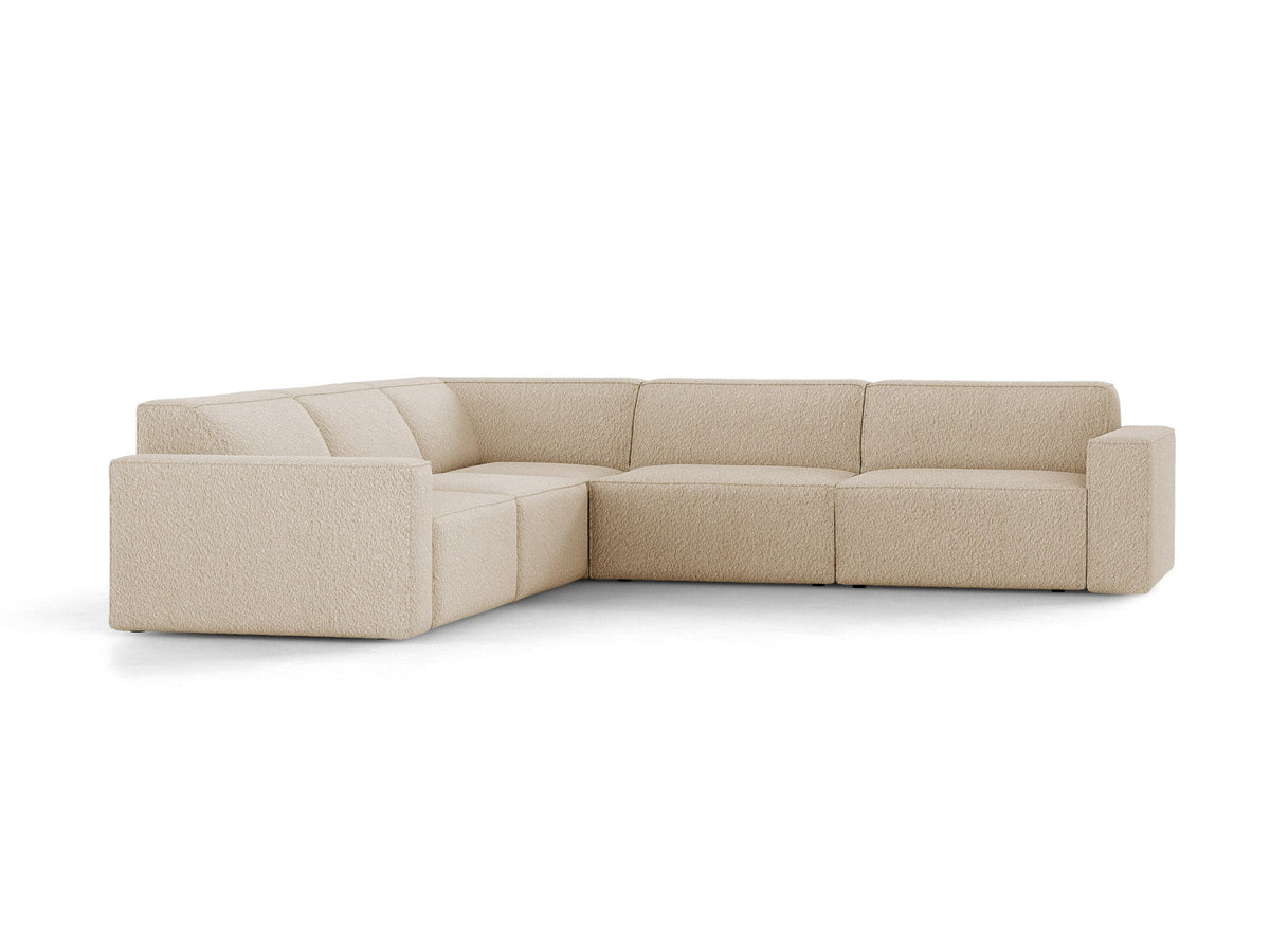 Jodie Boucle Symmetrical Ecksofa 6 Sitzer in Beige-Baloo präsentiert im Onlineshop von KAQTU Design AG. Ecksofa ist von Micadoni