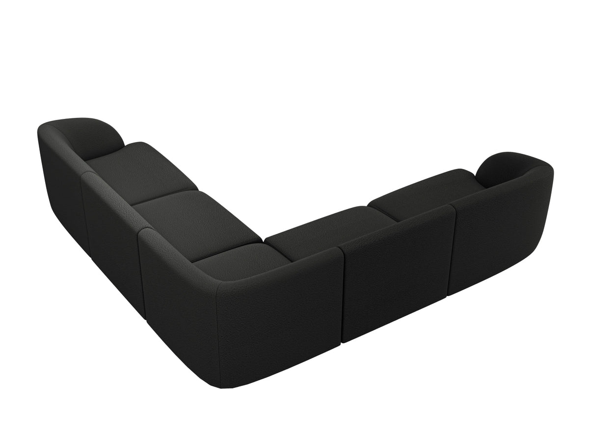 Miley Bouclé Ecksofa Reversible 5 Sitzer in Black-Baloo präsentiert im Onlineshop von KAQTU Design AG. Ecksofa ist von Micadoni