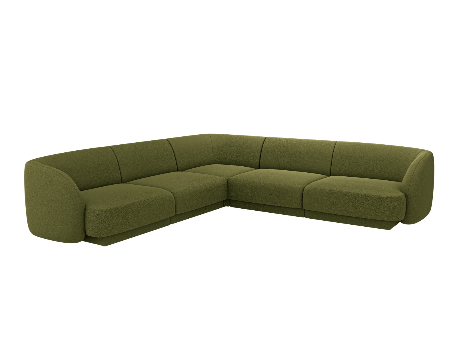 Miley Bouclé Ecksofa Reversible 5 Sitzer in Dark Olive Green präsentiert im Onlineshop von KAQTU Design AG. Ecksofa ist von Micadoni