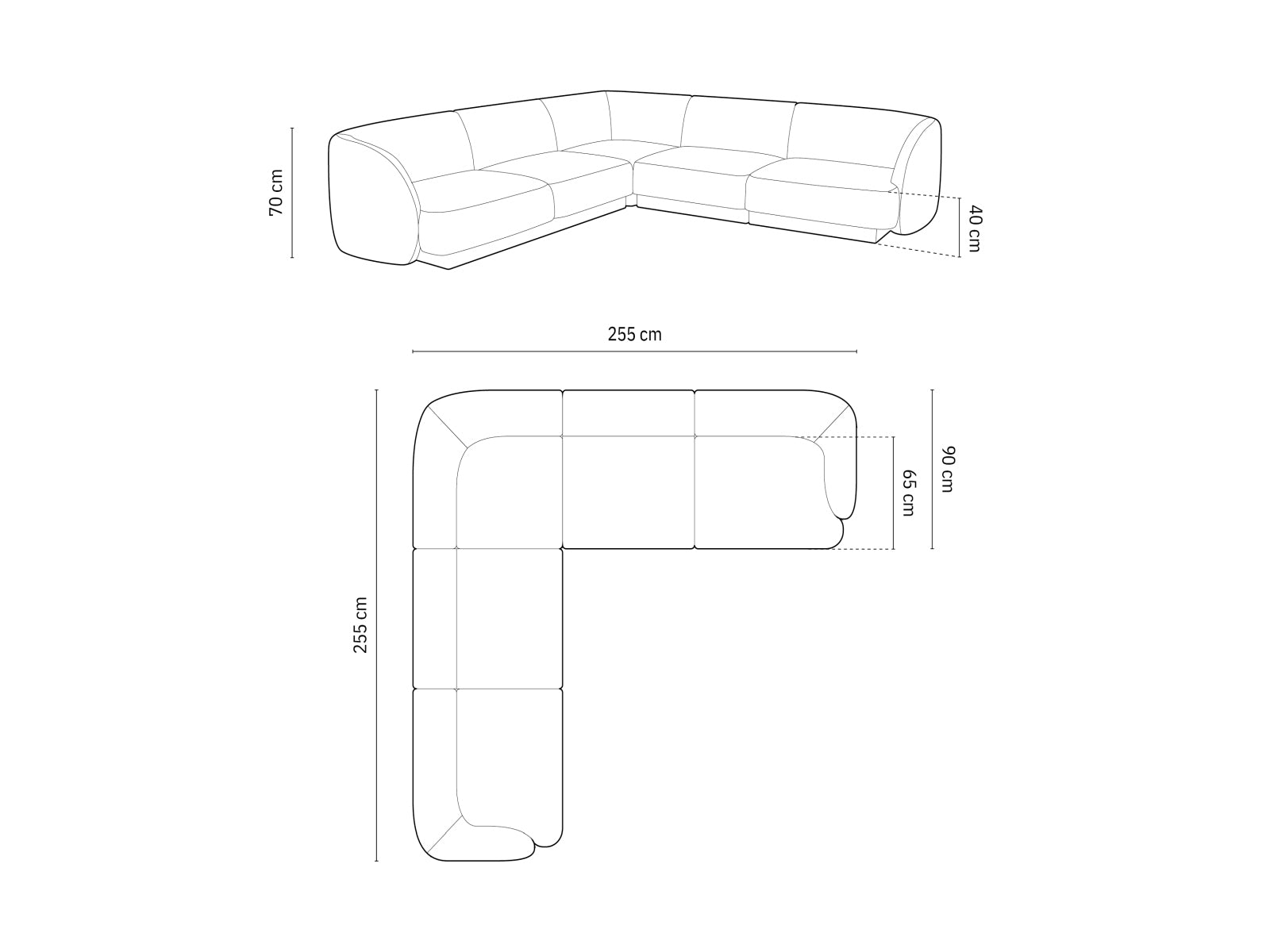 Miley Symmetrical Ecksofa 5 Sitzer in Petrol präsentiert im Onlineshop von KAQTU Design AG. Ecksofa ist von Micadoni