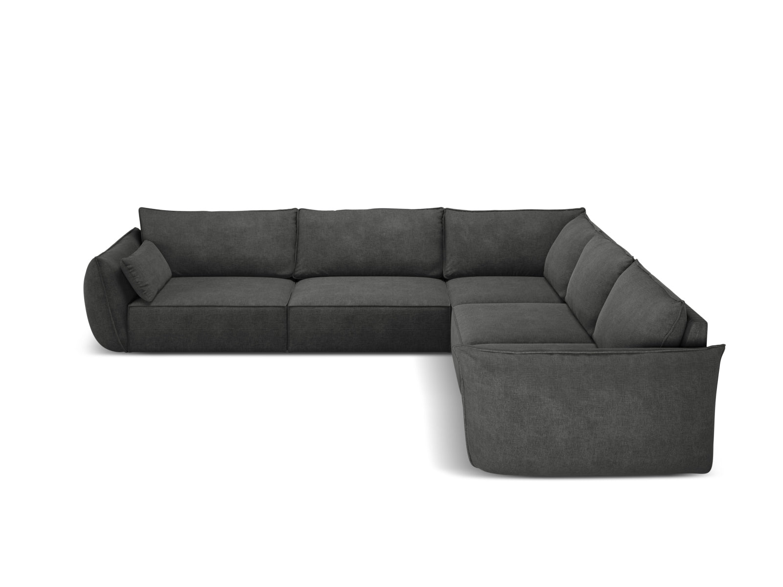 Stylisches Kaelle Symmetrical Ecksofa 7 Sitzer in Dunkelgrau, ideal für moderne Wohnräume, von Micadoni.