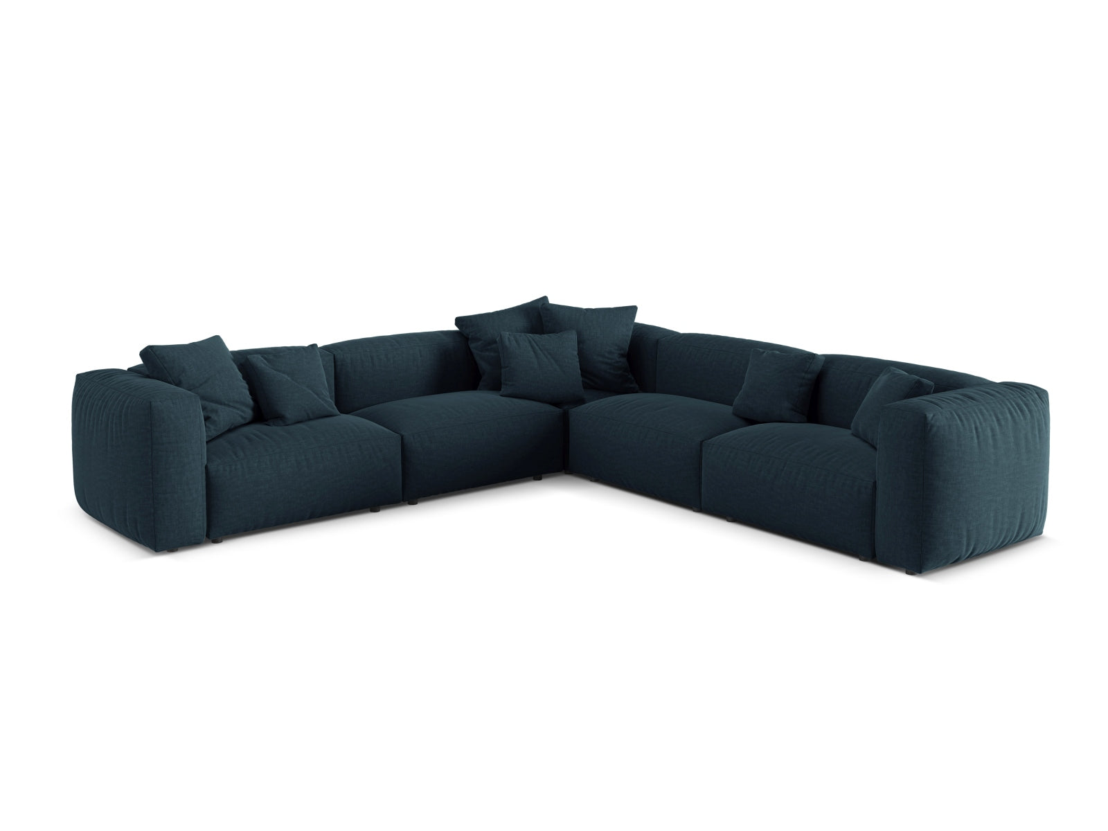 Modulares 5-Sitzer Ecksofa Martina in symmetrischer Form, ideal für stilvolle Wohnzimmer und gesellige Abende.
