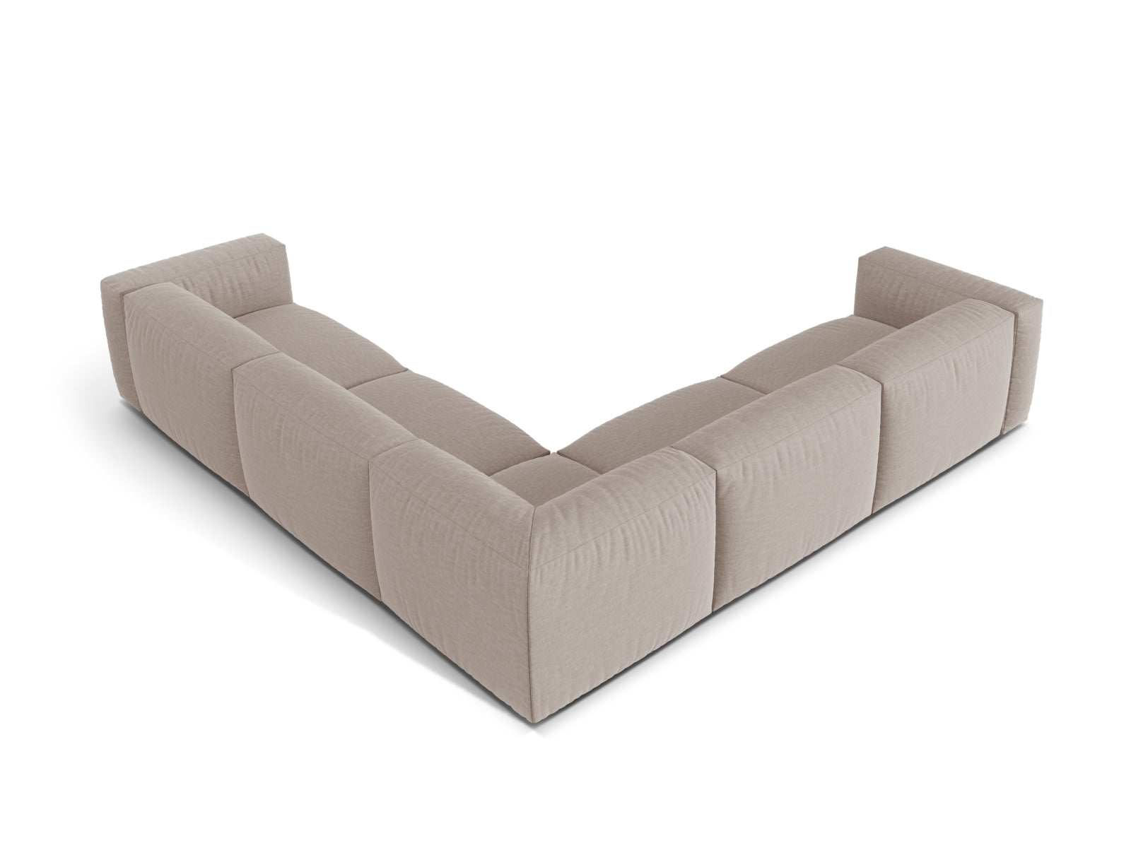 Modulares 5-Sitzer Ecksofa Martina in elegantem Dunkelbeige, ideal für stilvolle Wohnräume, präsentiert von KAQTU Design AG.