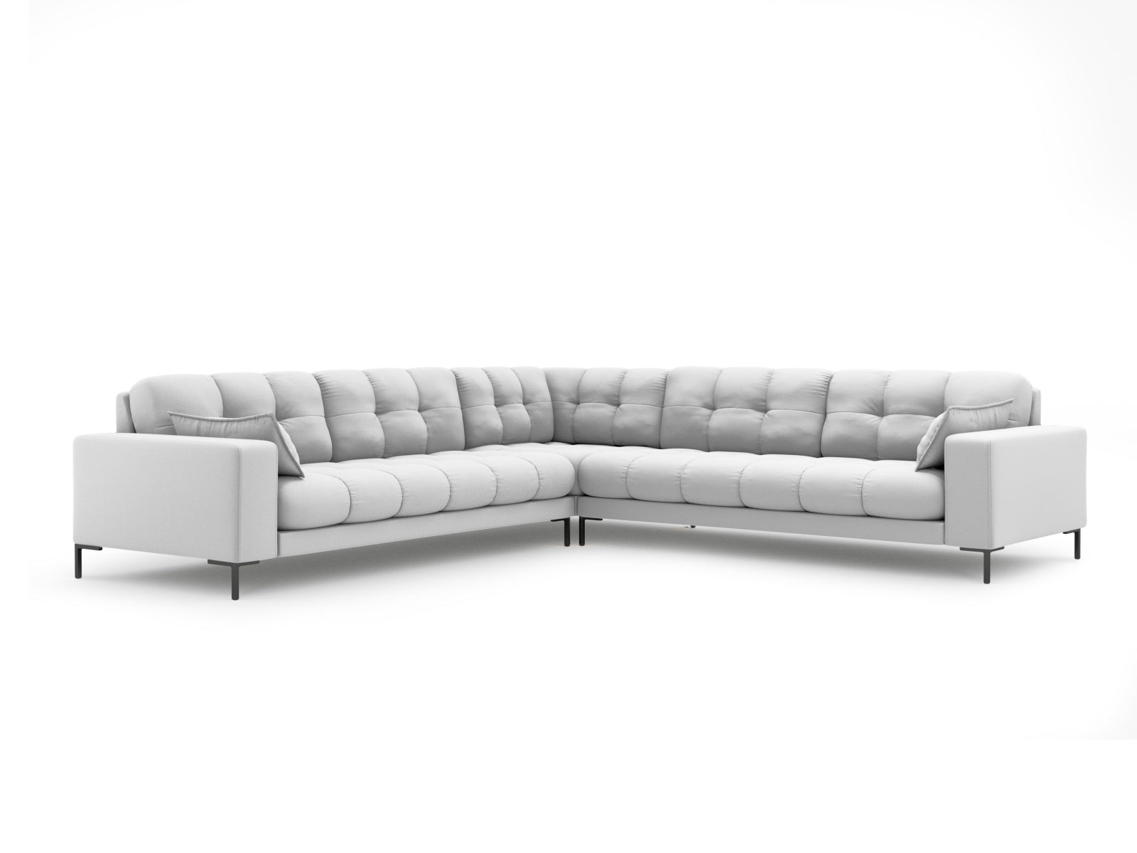 Mamaia Symmetrical Ecksofa 6 Sitzer in Light Grey/Schwarz-Neve präsentiert im Onlineshop von KAQTU Design AG. Ecksofa ist von Micadoni