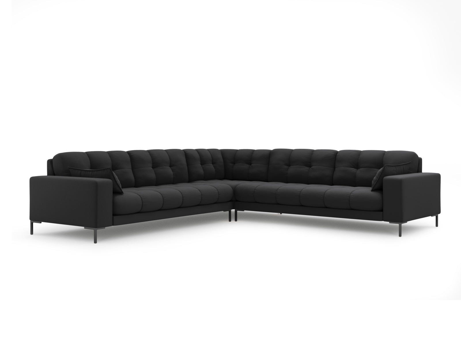 Mamaia Symmetrical Ecksofa 6 Sitzer in Dark Grey/Schwarz-Neve präsentiert im Onlineshop von KAQTU Design AG. Ecksofa ist von Micadoni