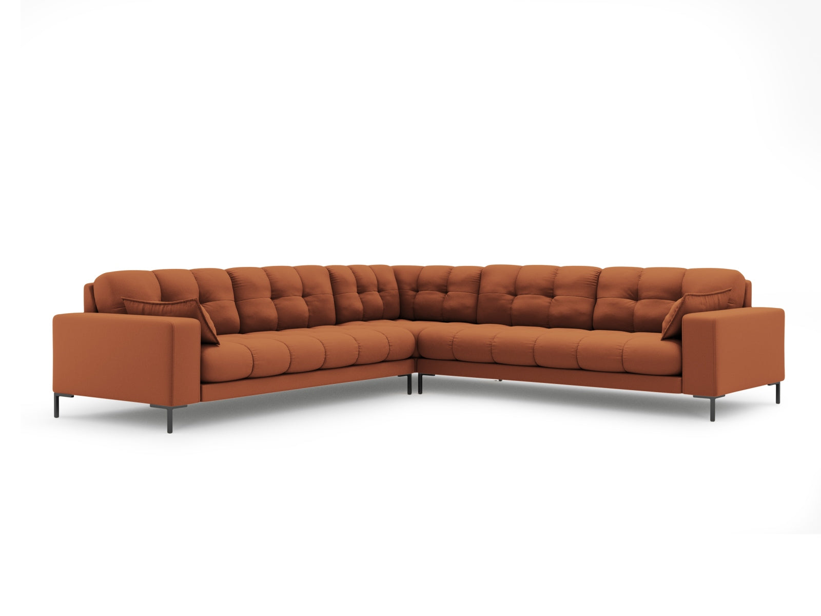 Mamaia Symmetrical Ecksofa 6 Sitzer in Brick/Schwarz-Neve präsentiert im Onlineshop von KAQTU Design AG. Ecksofa ist von Micadoni