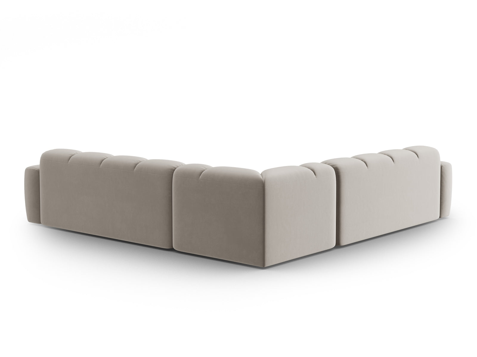 Lisa Velour Symmetrical Ecksofa 5 Sitzer in Light Beige präsentiert im Onlineshop von KAQTU Design AG. Ecksofa ist von Micadoni