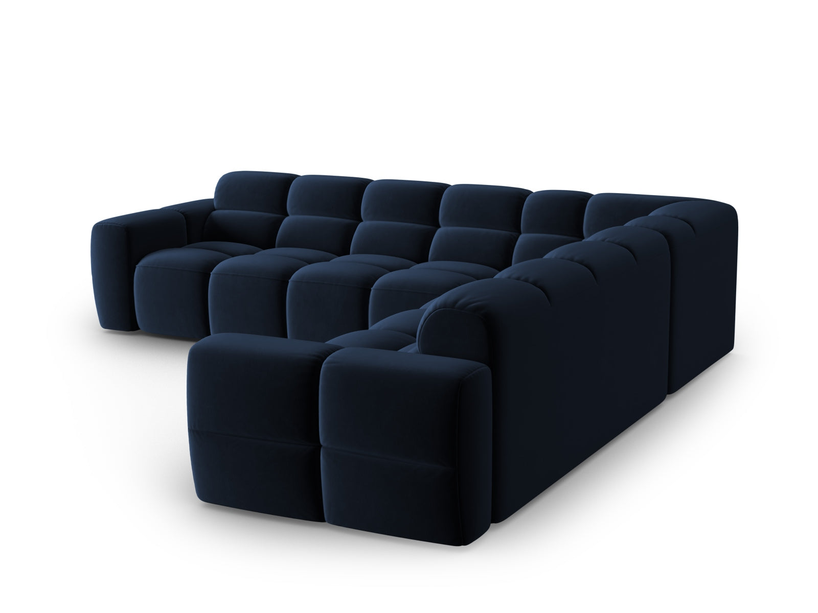Lisa Velour Symmetrical Ecksofa 5 Sitzer in Royal Blue präsentiert im Onlineshop von KAQTU Design AG. Ecksofa ist von Micadoni