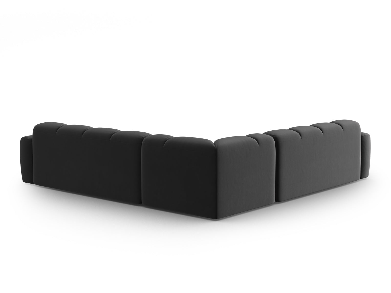 Lisa Velour Symmetrical Ecksofa 5 Sitzer in Dark Grey präsentiert im Onlineshop von KAQTU Design AG. Ecksofa ist von Micadoni