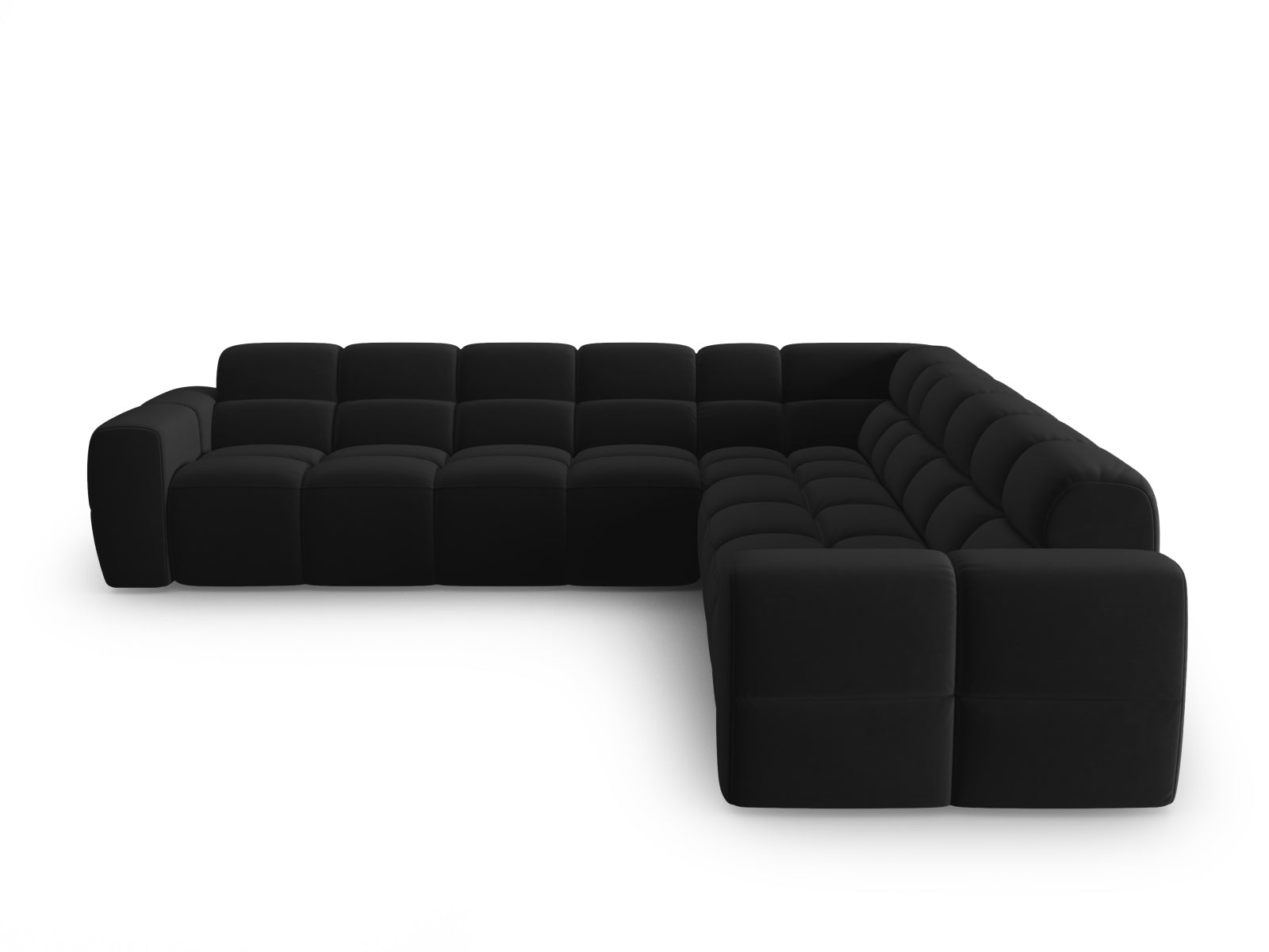 Lisa Velour Symmetrical Ecksofa 5 Sitzer in Black präsentiert im Onlineshop von KAQTU Design AG. Ecksofa ist von Micadoni