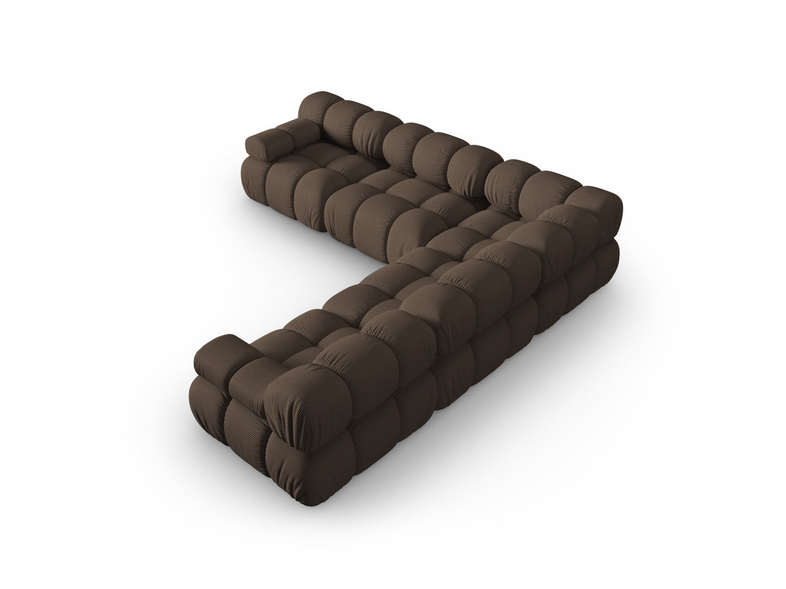 Modernes Bellis Ecksofa in warmem Braun, großzügiger 5-Sitzer mit 282 cm, perfekt für gemütliche und stilvolle Wohnzimmer.