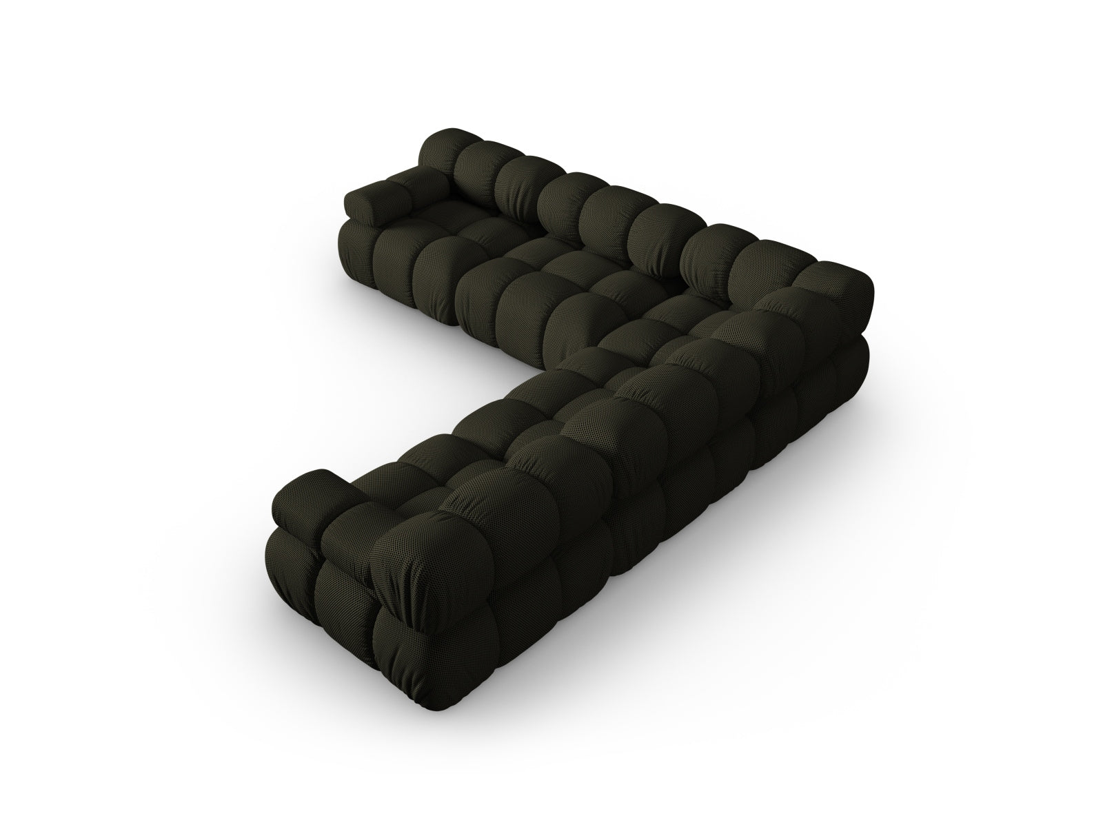 Modernes Bellis Ecksofa in Amazon Green-Sonic, 5-Sitzer, 282 cm, perfekt für stilvolle Wohnräume und gemütliche Abende.