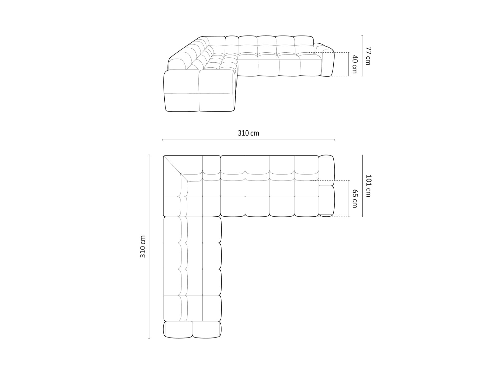 Lisa Symmetrical Ecksofa 5 Sitzer in Light Grey präsentiert im Onlineshop von KAQTU Design AG. Ecksofa ist von Micadoni