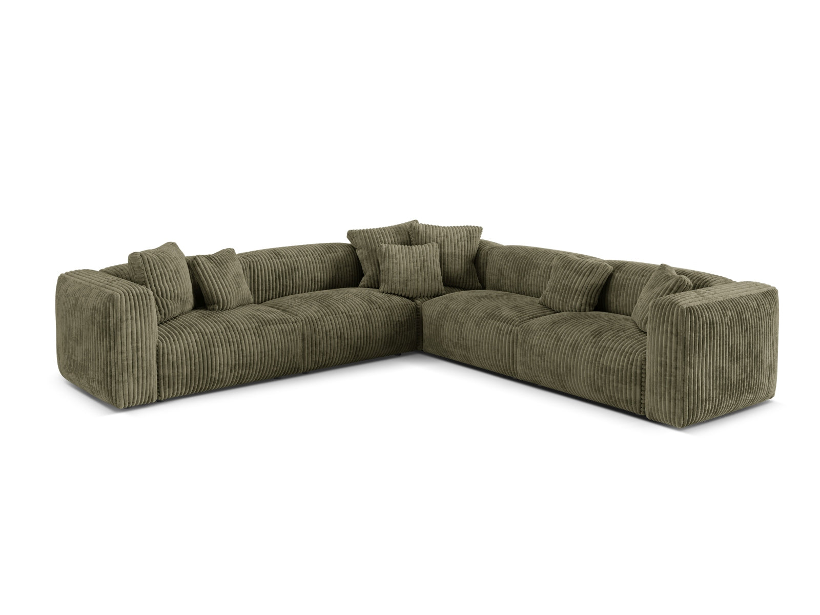Elegantes 5-Sitzer Ecksofa Martina mit symmetrischer Form, perfekt für gemütliche Zusammenkünfte und modernes Wohnen.