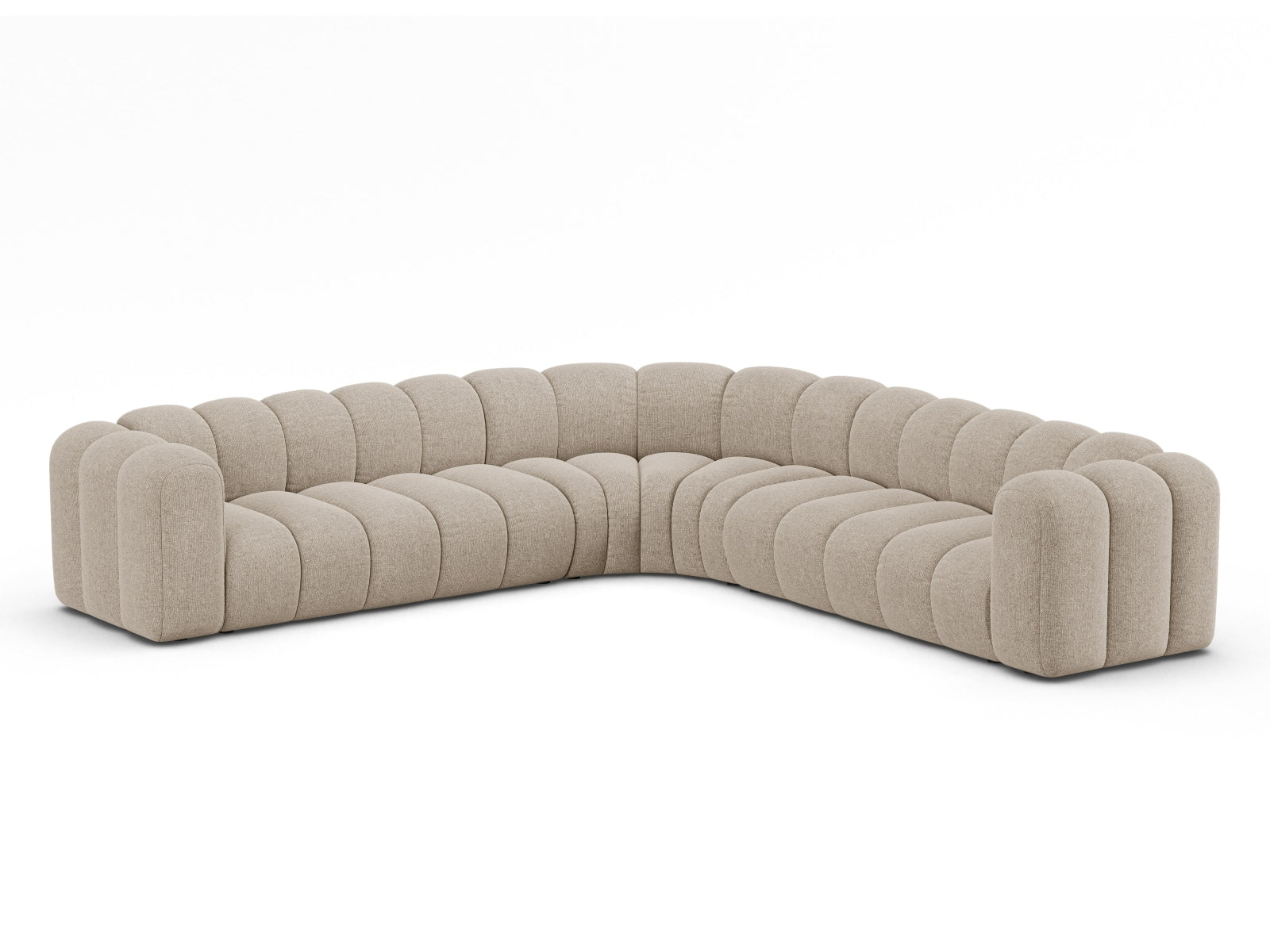 Elegantes Lupine Ecksofa für 6 Personen in dunkelbeige, ideal für stilvolle Wohnräume, präsentiert von Micadoni.