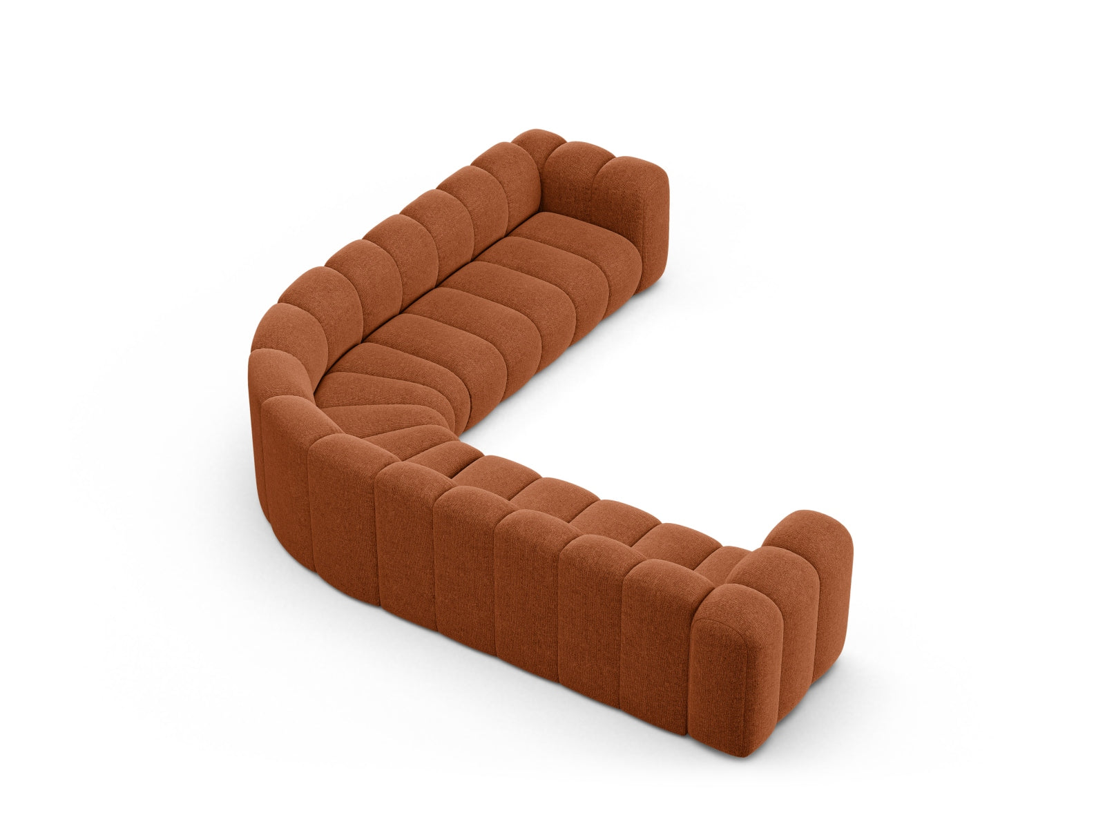 Modulares Ecksofa Lupine für 6 Personen in Brick-Eden, perfekt für moderne Wohnkonzepte und gemütliche Zusammenkünfte.