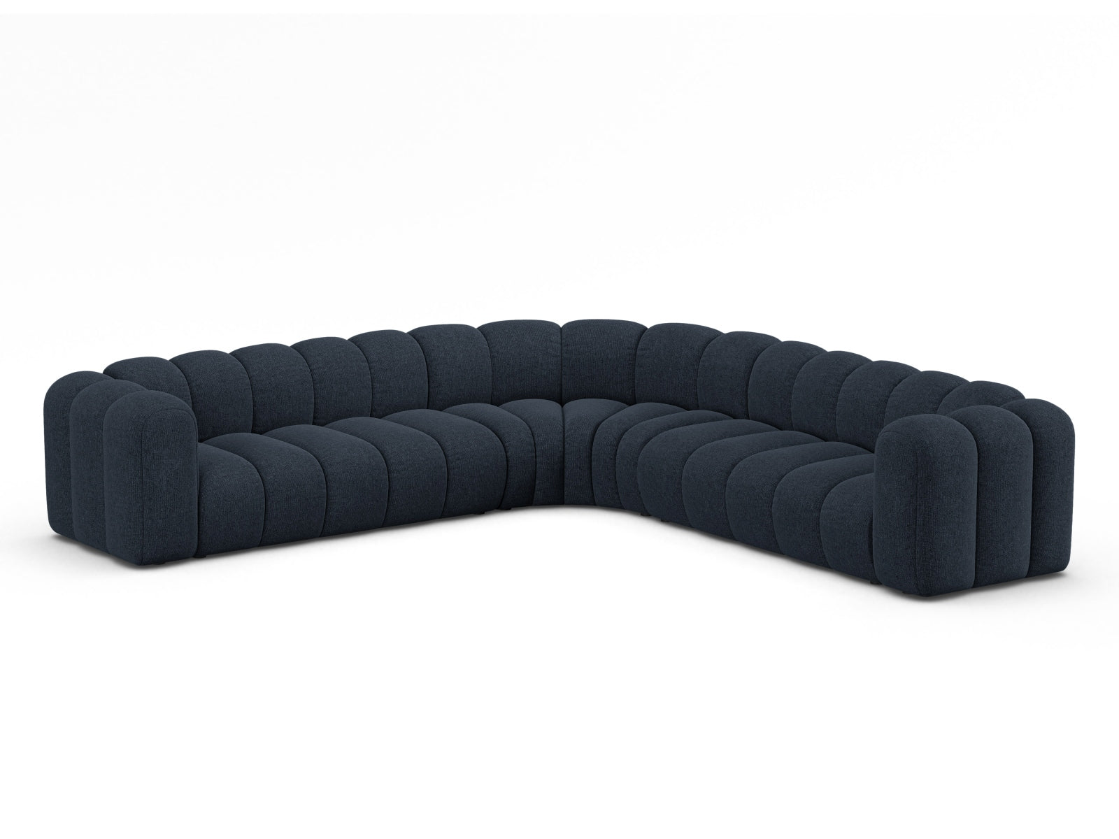Elegantes Lupine Ecksofa für 6 Personen in Navy Blue-Eden, ideal für stilvolle Wohnräume, präsentiert von Micadoni.