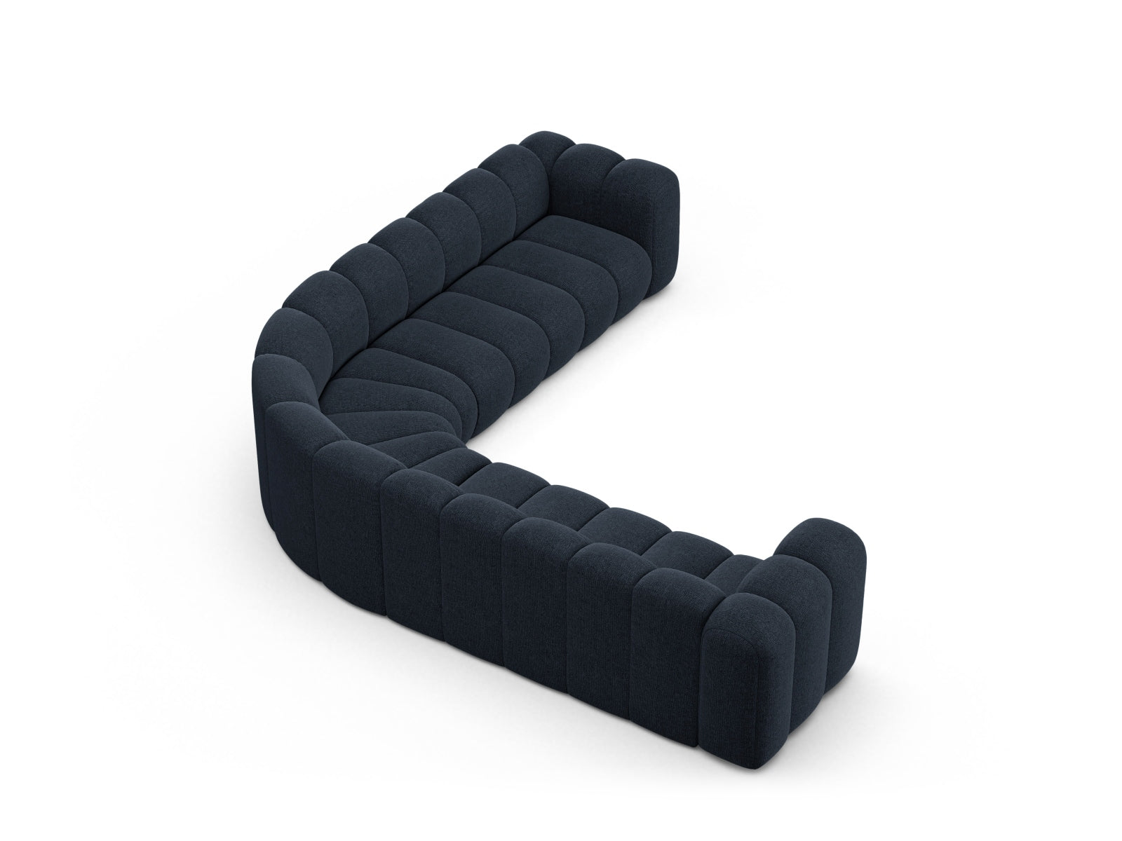 Modulares Ecksofa Lupine für 6 Personen in Navy Blue-Eden, perfekt für moderne Wohnkonzepte und gemütliche Zusammenkünfte.