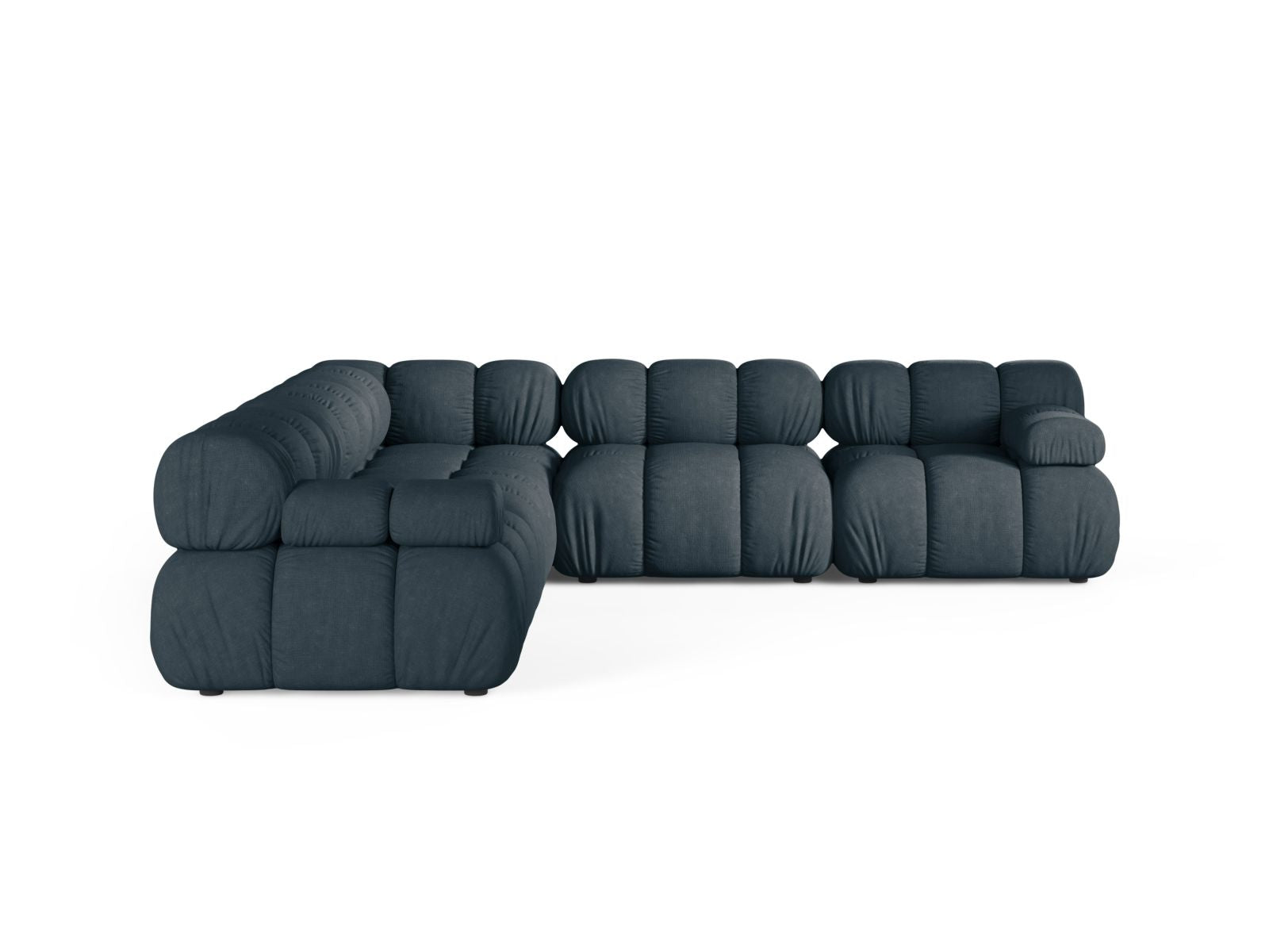 Elegantes 5-Sitzer Ecksofa Symmetric Bellis in tiefem Petrol, ideal für stilvolle Wohnräume und gemütliche Abende.