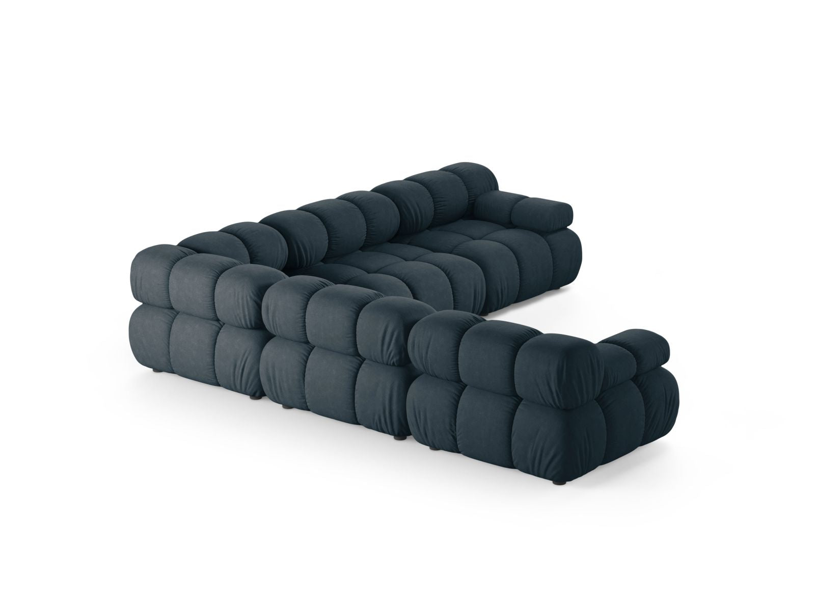 Elegantes 5-Sitzer Ecksofa Symmetric Bellis in stilvollem Petrol, ideal für gemütliche Abende und modernes Wohndesign.